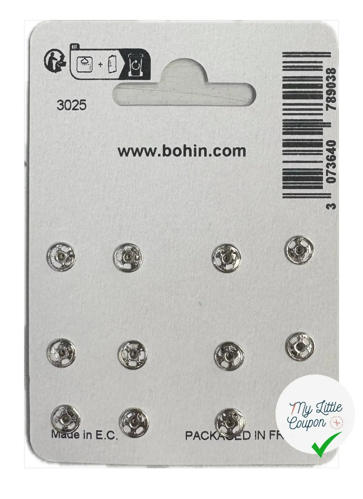 12 PRESSIONS À COUDRE 6MM - METAL - My Little Coupon