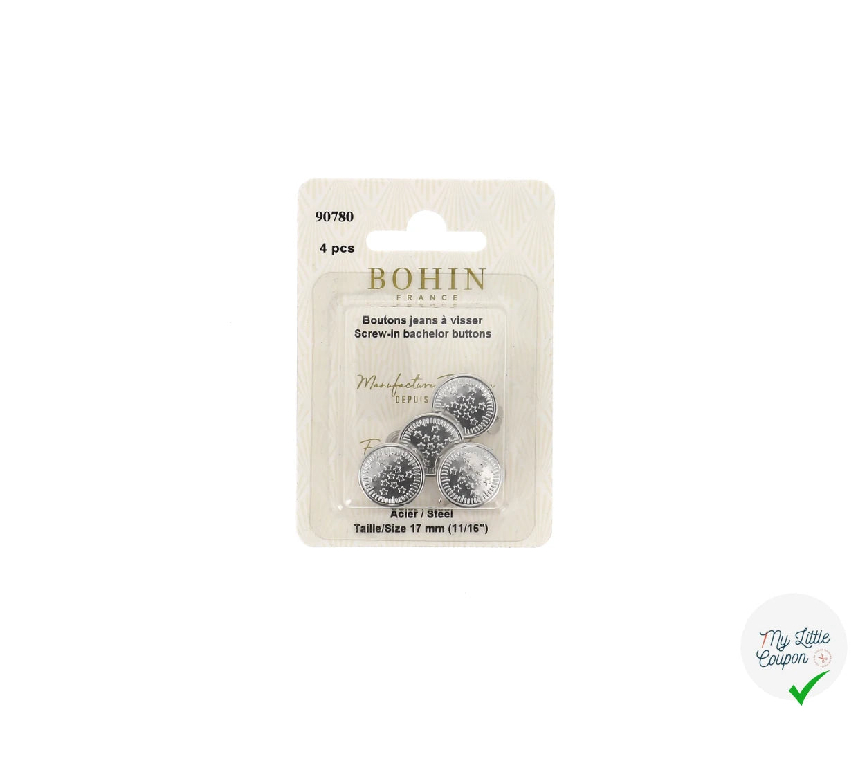 4 BOUTONS JEAN A VISSER - BOHIN - My Little Coupon
