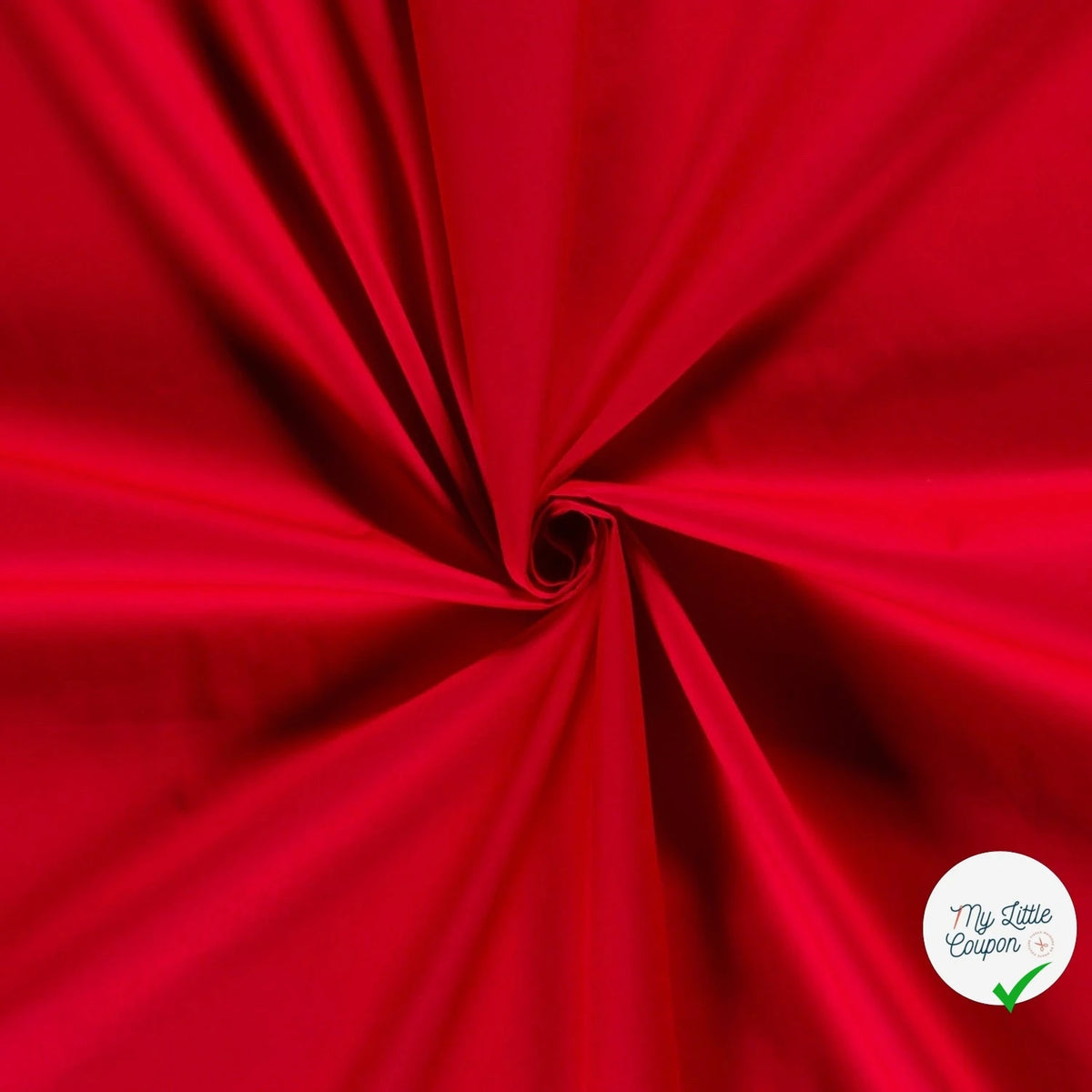POPELINE DE COTON UNICOLORE ROUGE - My Little Coupon
