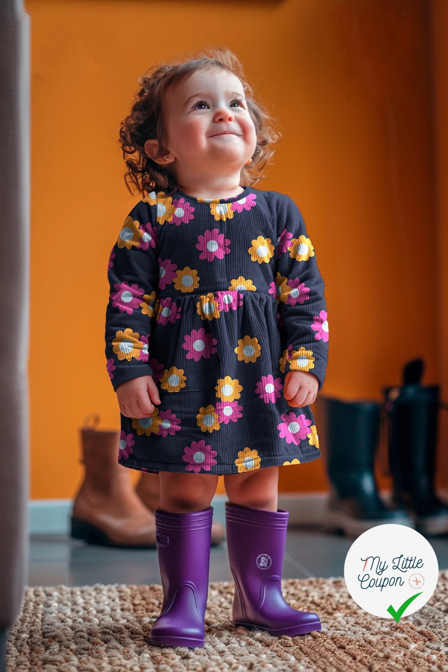 BABYCORD FLOWERS – NAVY - My Little Coupon