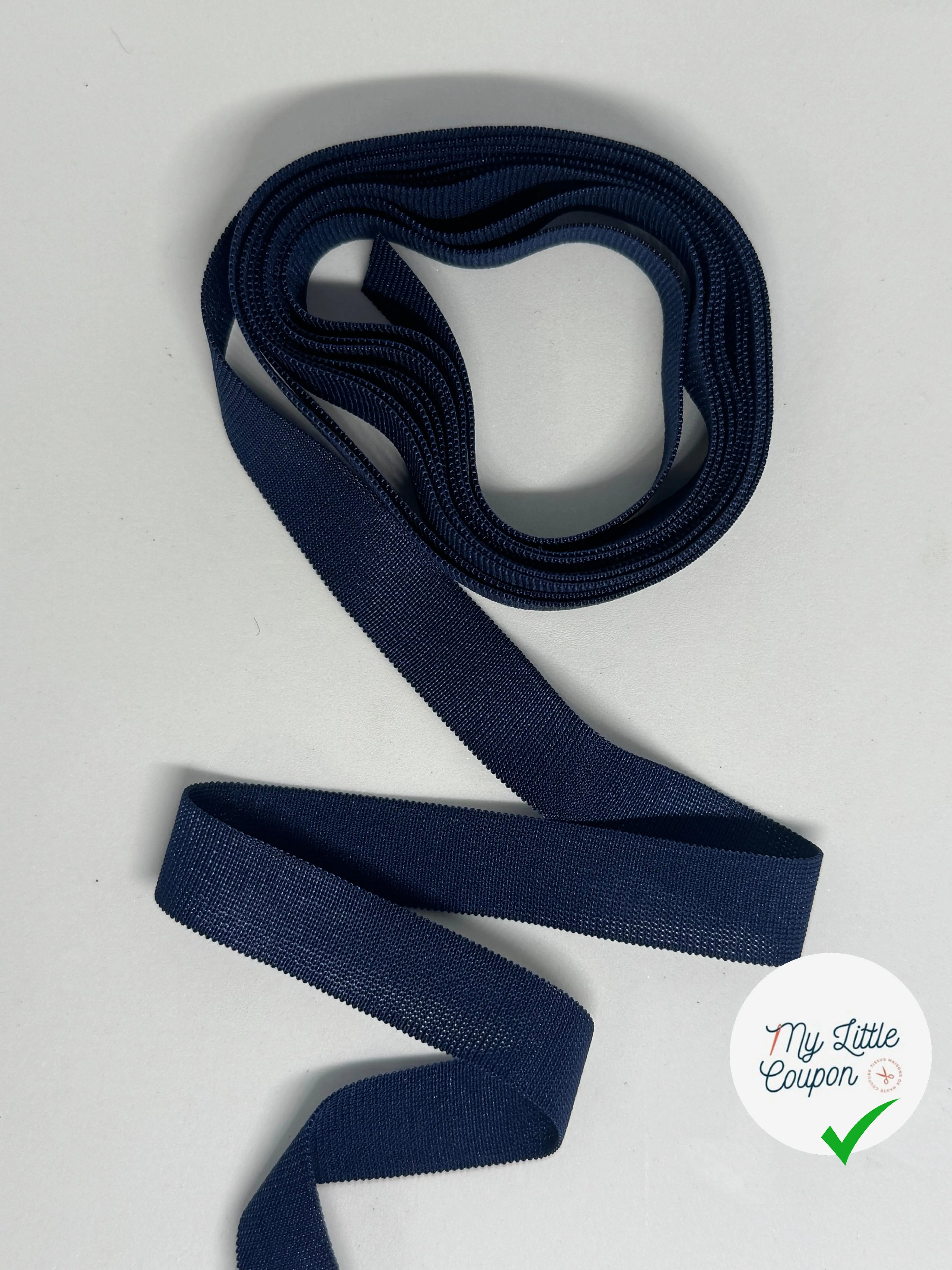 BANDE FANTAISIE ELASTIQUE BLEU NUIT 12MM - My Little Coupon