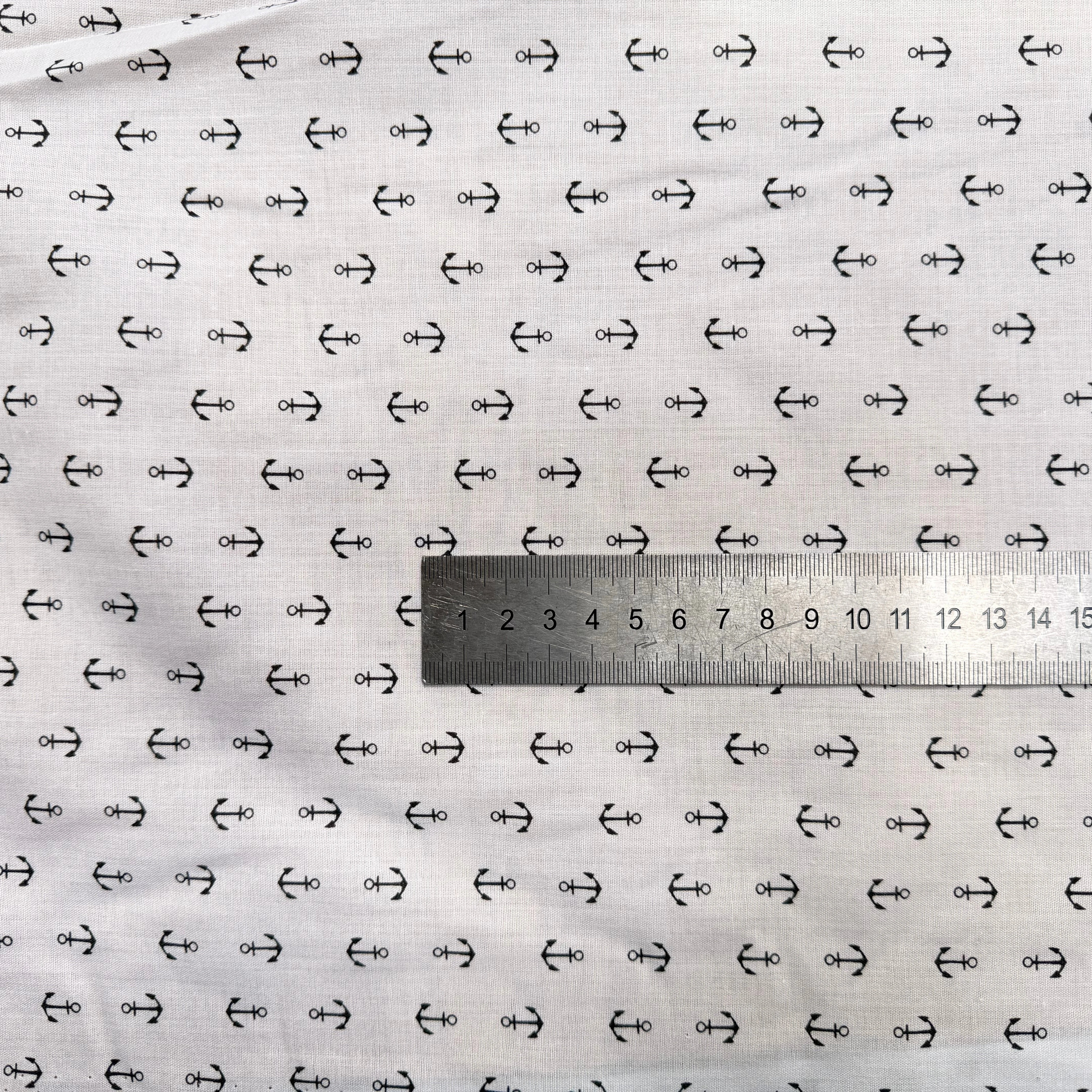 BATISTE DE COTON BLANC MOTIF ANCRES - My Little Coupon