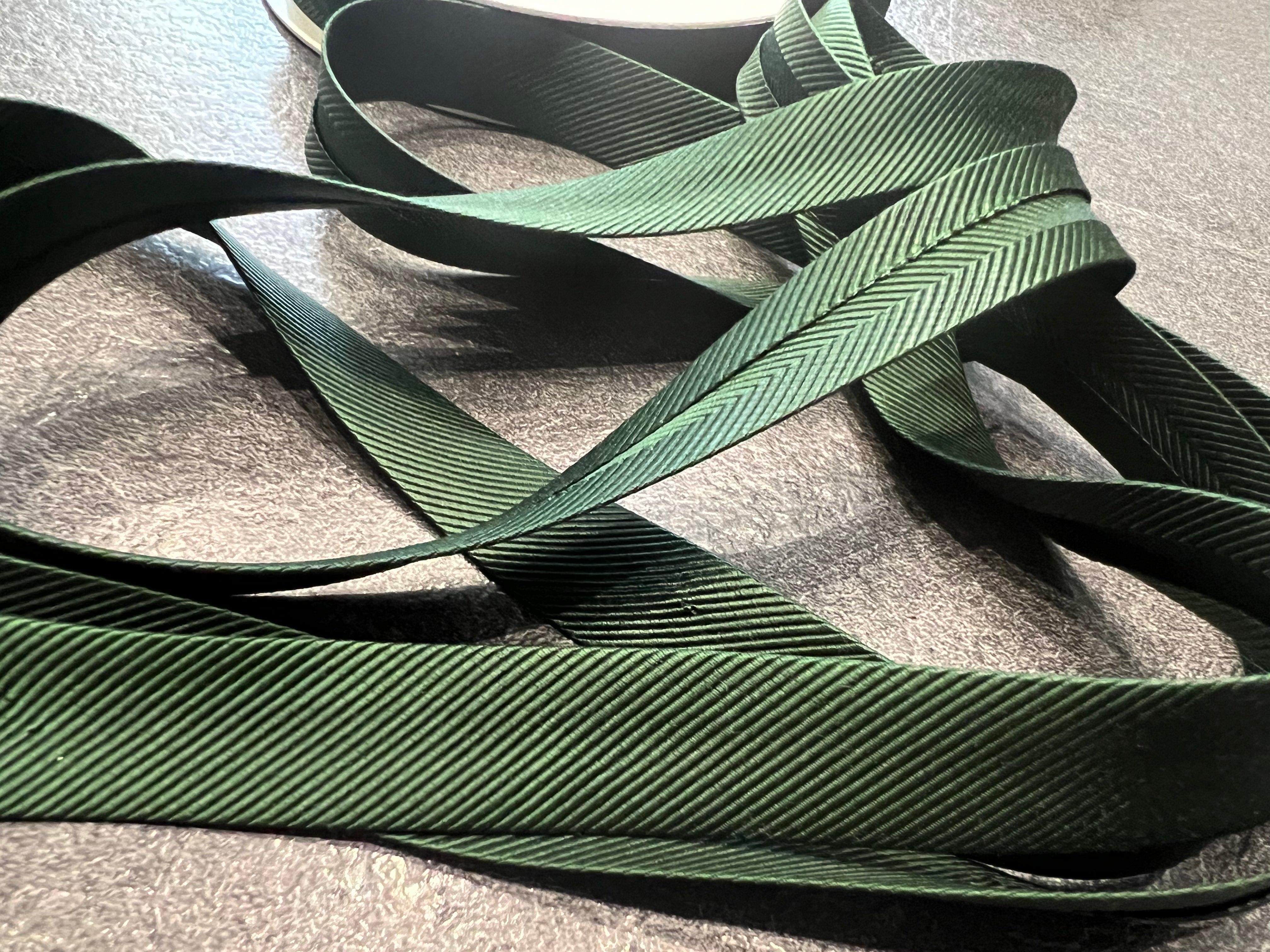 BIAIS VERT BOUTEILLE EFFET DRILL 100% viscose 14mm - My Little Coupon
