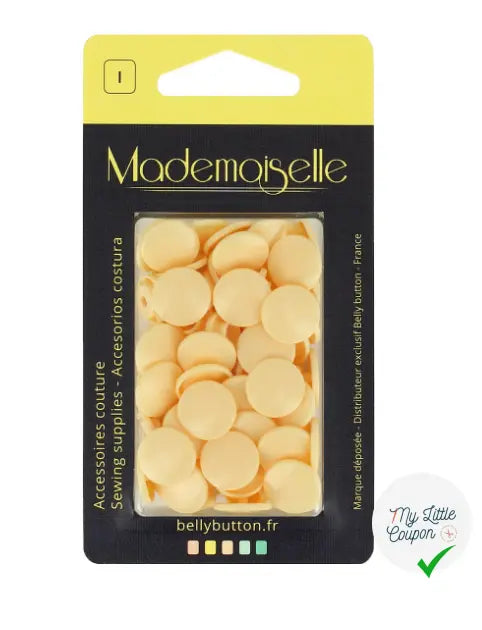 BOÎTE DE 20 BOUTON PRESSION 12,4MM BEIGE - My Little Coupon
