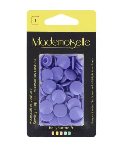 BOÎTE DE 20 BOUTON PRESSION 12,4MM VIOLET - My Little Coupon