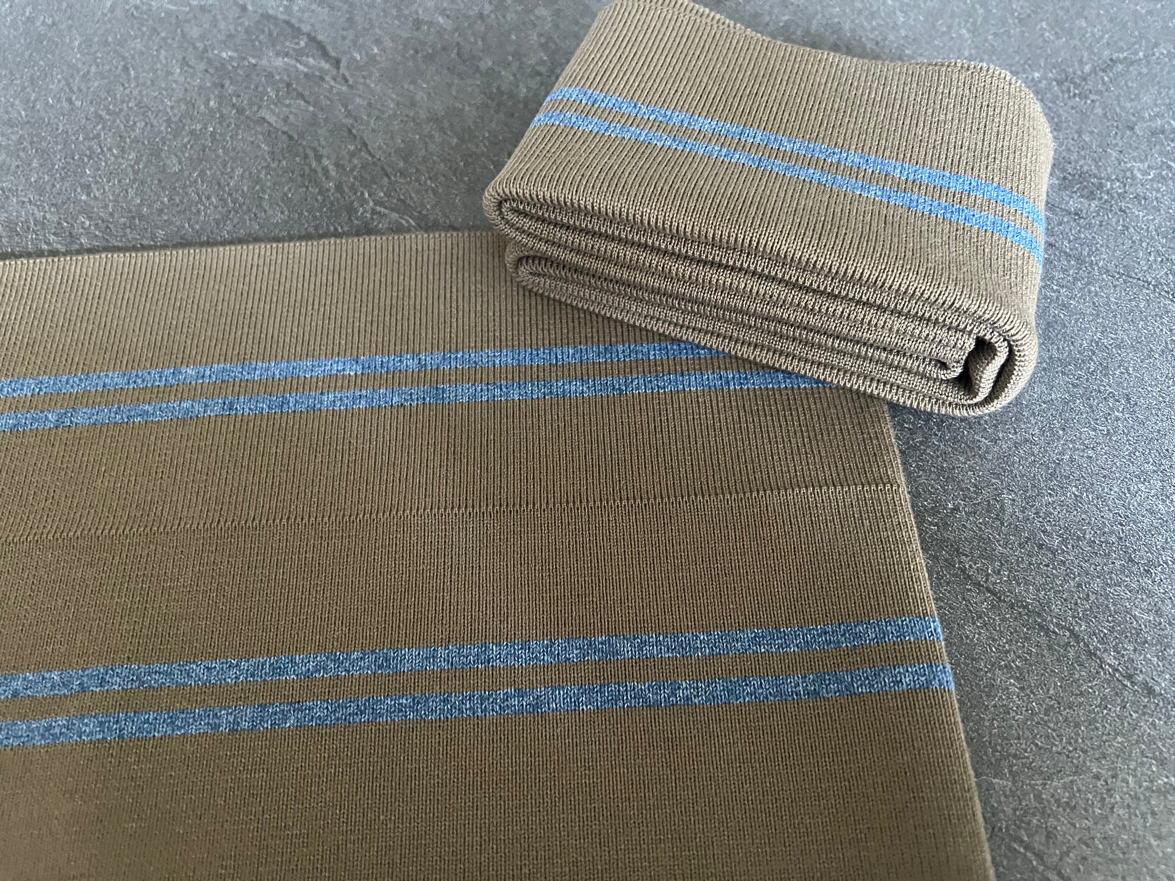 BORD CÔTE TAUPE RAYURE BLEU JEAN 100X8,5cm - My Little Coupon