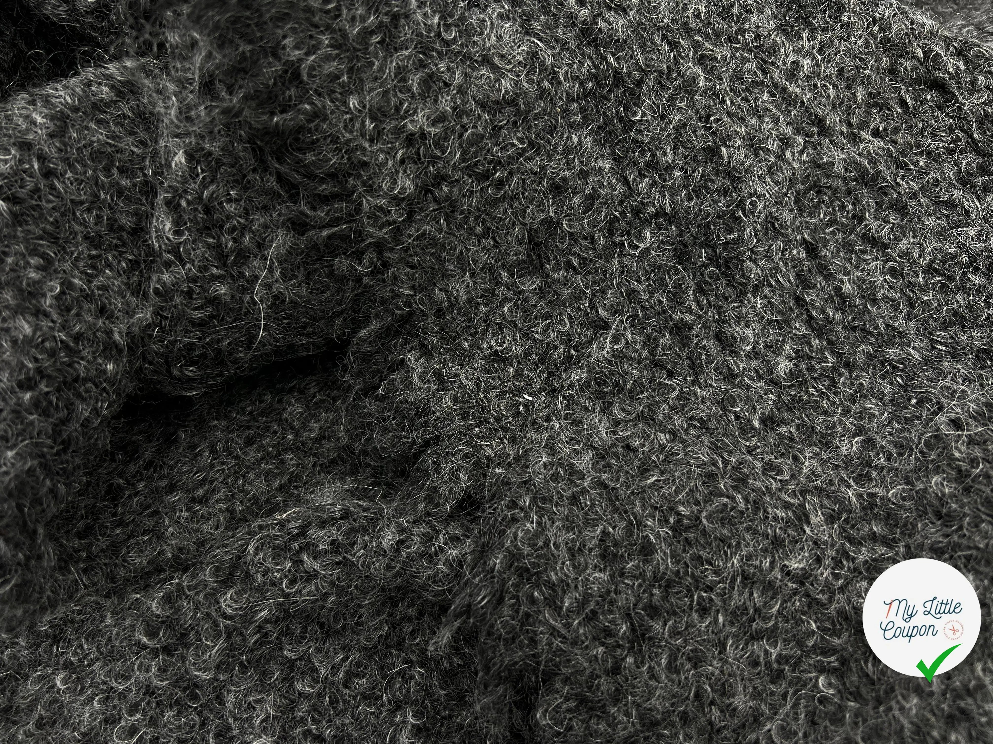 BOUCLETTE FAÇON TRICOT GRIS VERT - My Little Coupon - tissu - coudre
