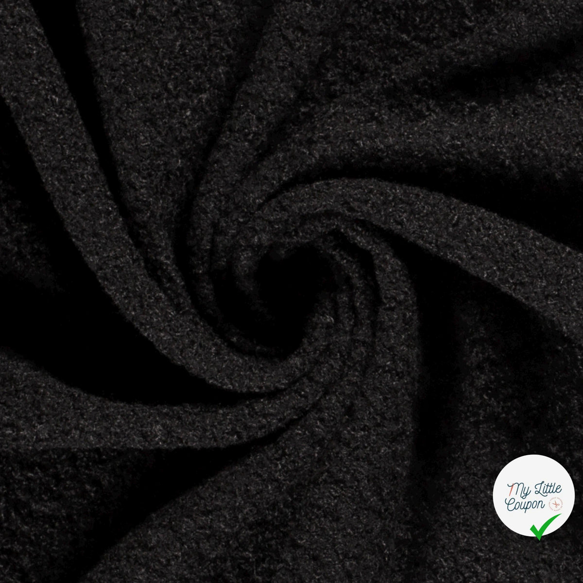Bouclette stretch unie noir