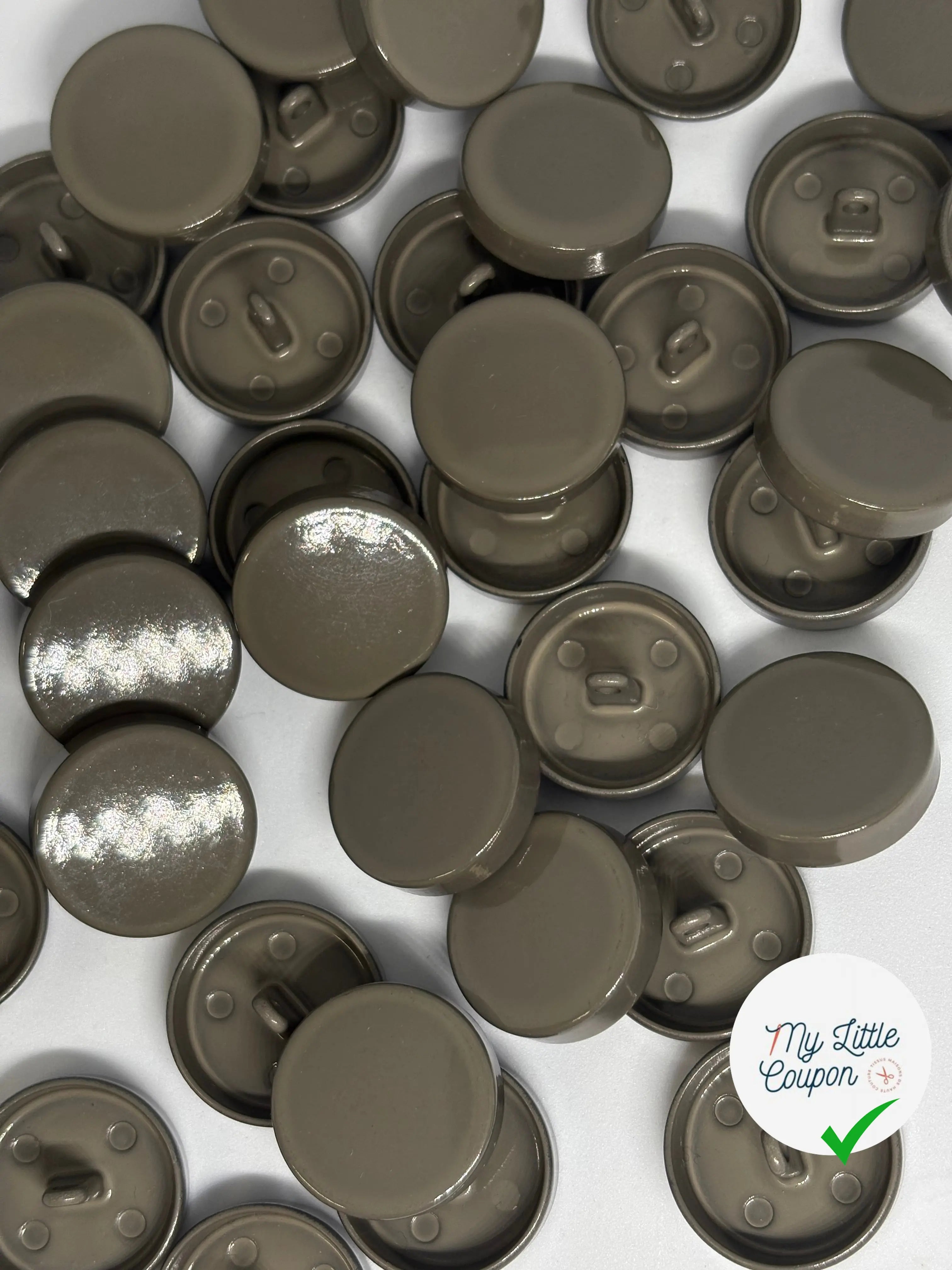 BOUTON À QUEUE EN FER KAKI GRIS 23MM - LOT DE 6 - My Little Coupon