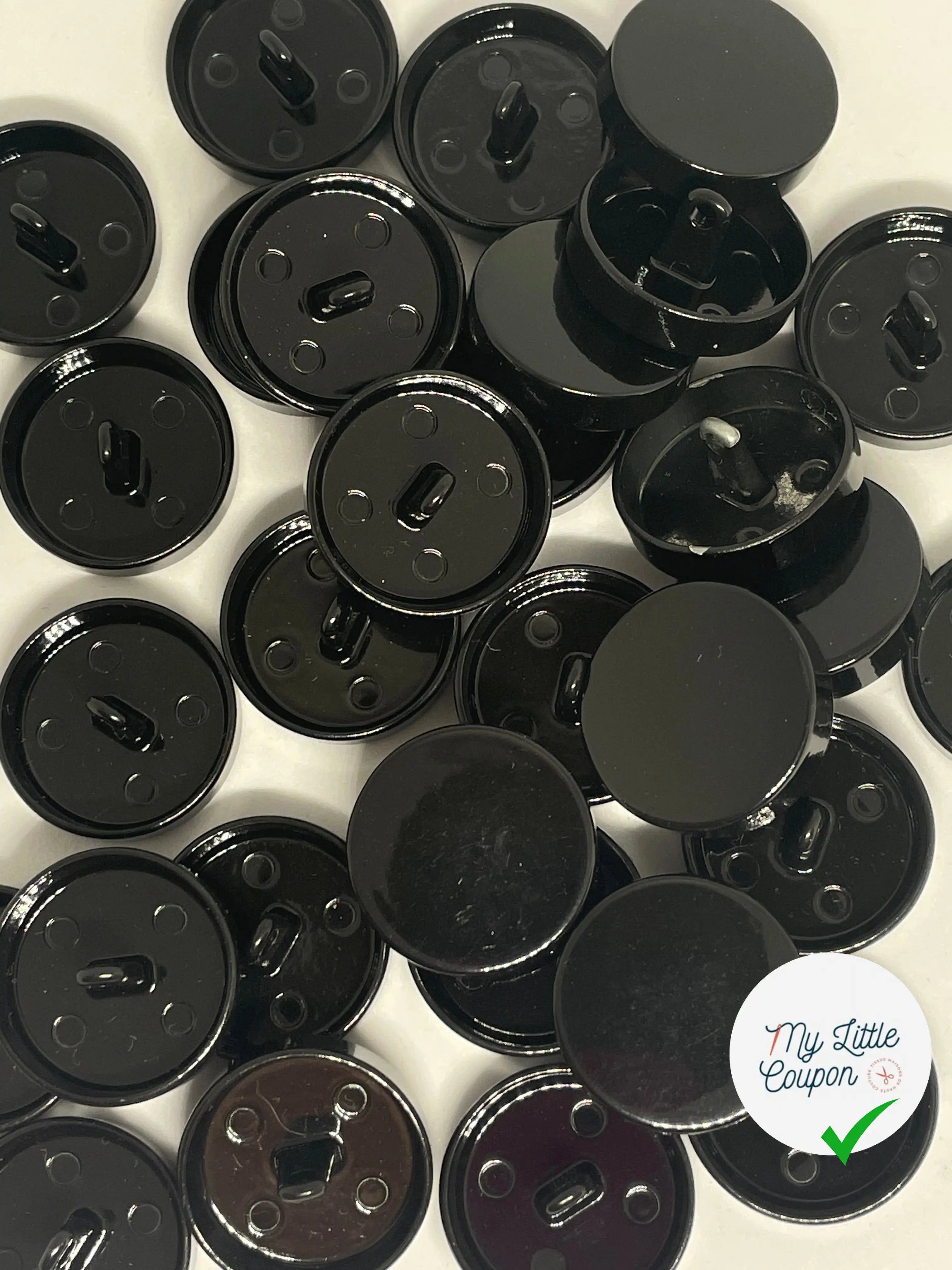BOUTON À QUEUE EN FER NOIR 23MM - LOT DE 6 - My Little Coupon