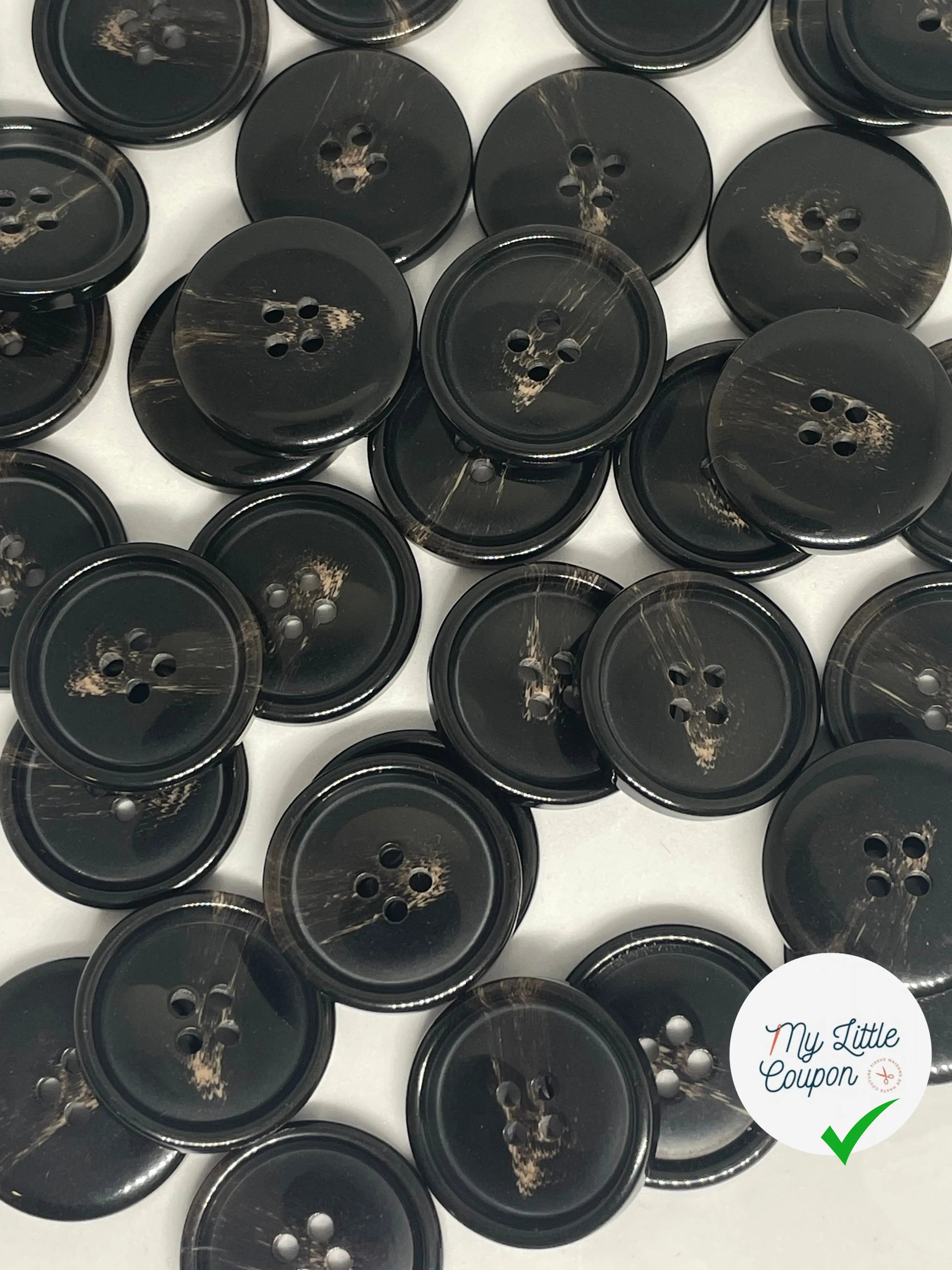 BOUTON MARRON MARBRE 23MM Lot de 2 - My Little Coupon
