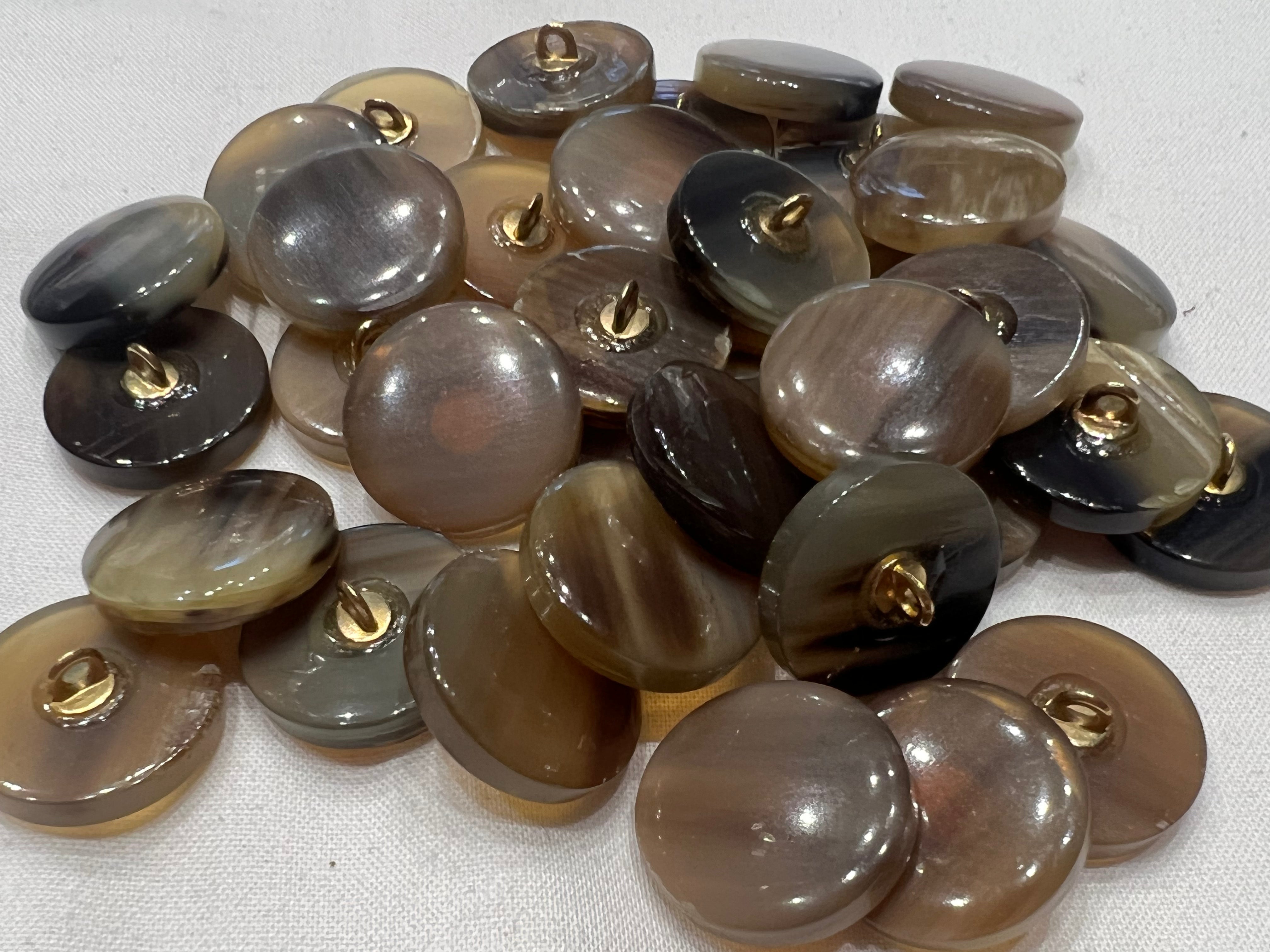 BOUTON MARRON NACRÉ (lot de 6) 22mm - My Little Coupon