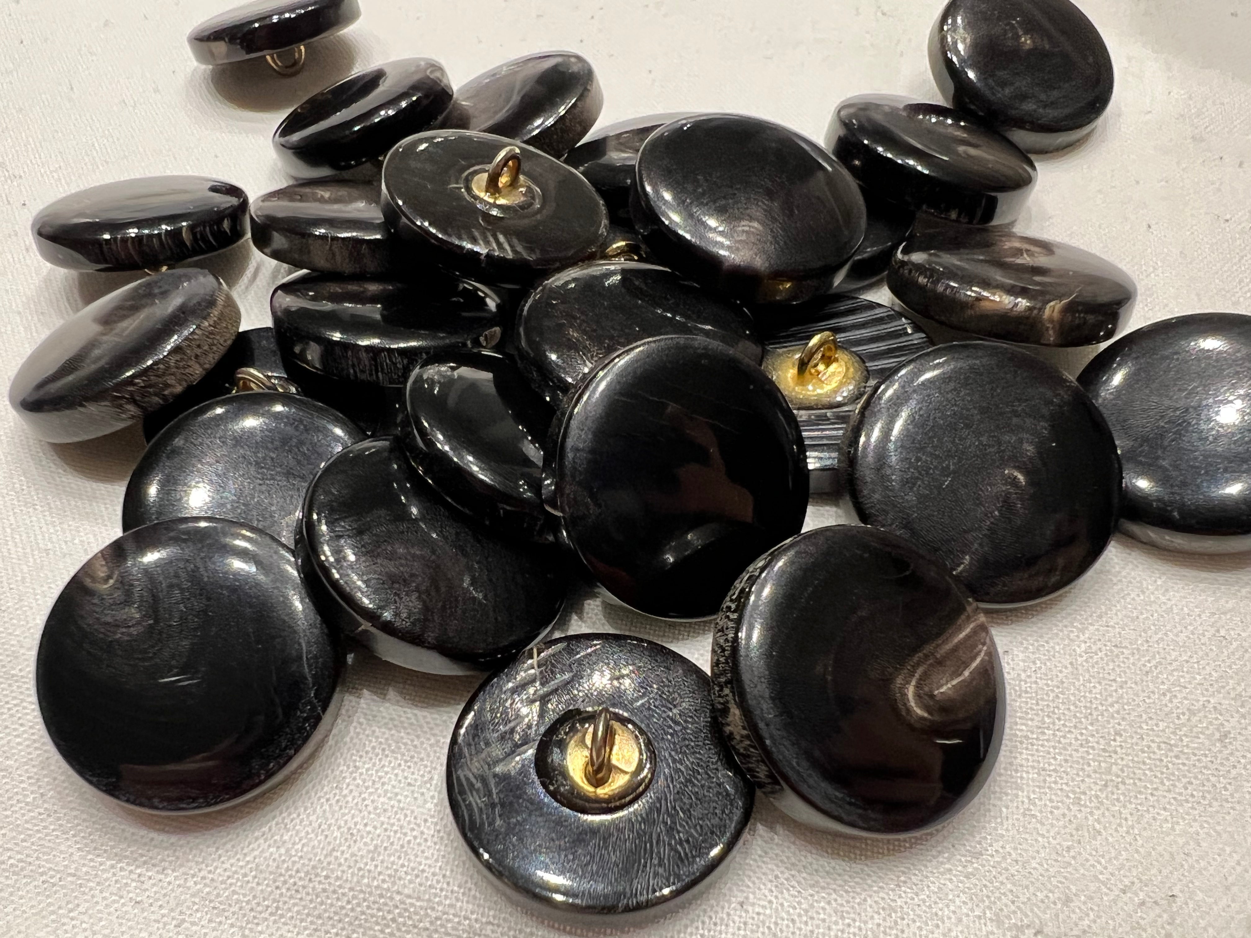 BOUTON NOIR Marbré (lot de 6) 22mm - My Little Coupon