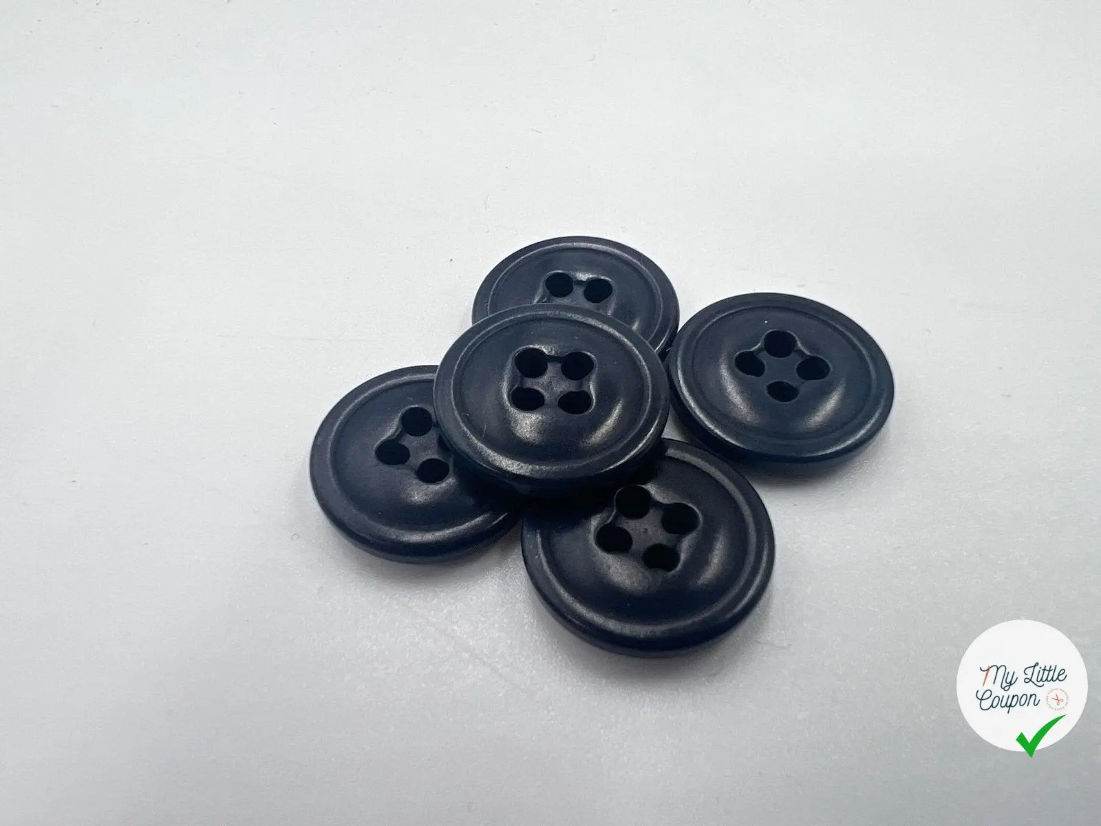 BOUTON POLYESTER 15MM BLEU MARINE - My Little Coupon - tissu - coudre
