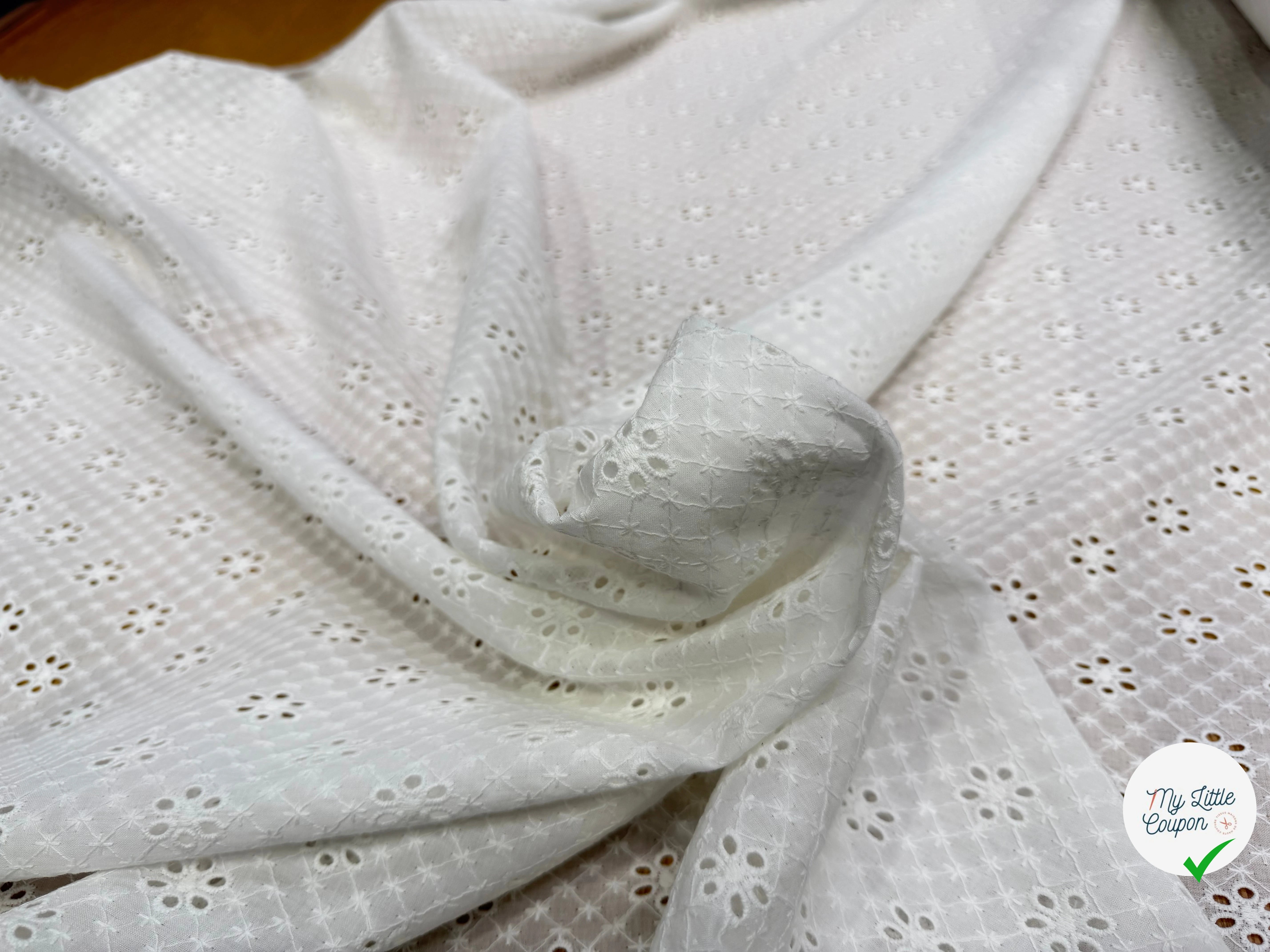 BRODERIE ANGLAISE BLANC COTON - My Little Coupon