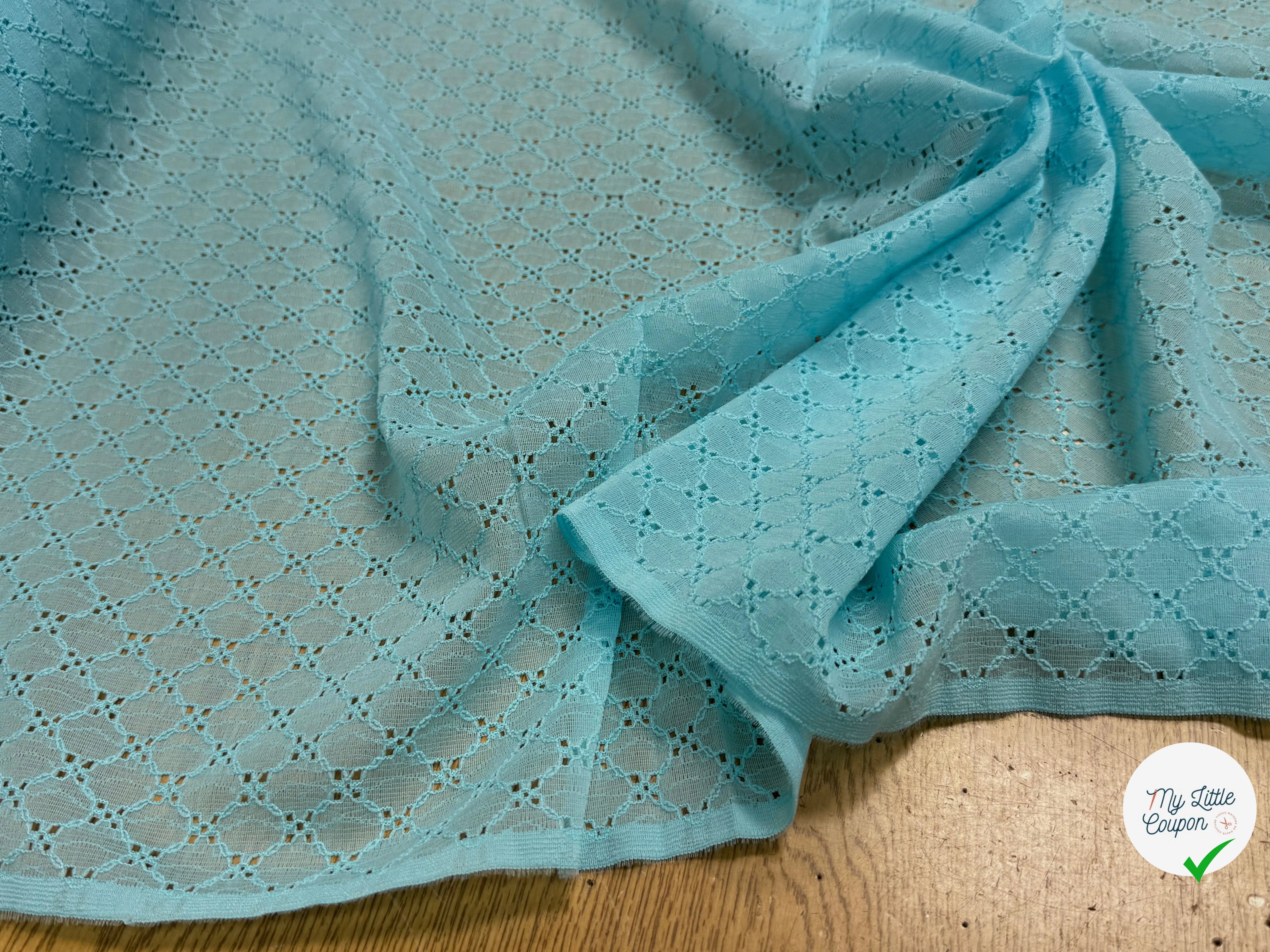 BRODERIE ANGLAISE BLEU AZURIN - My Little Coupon
