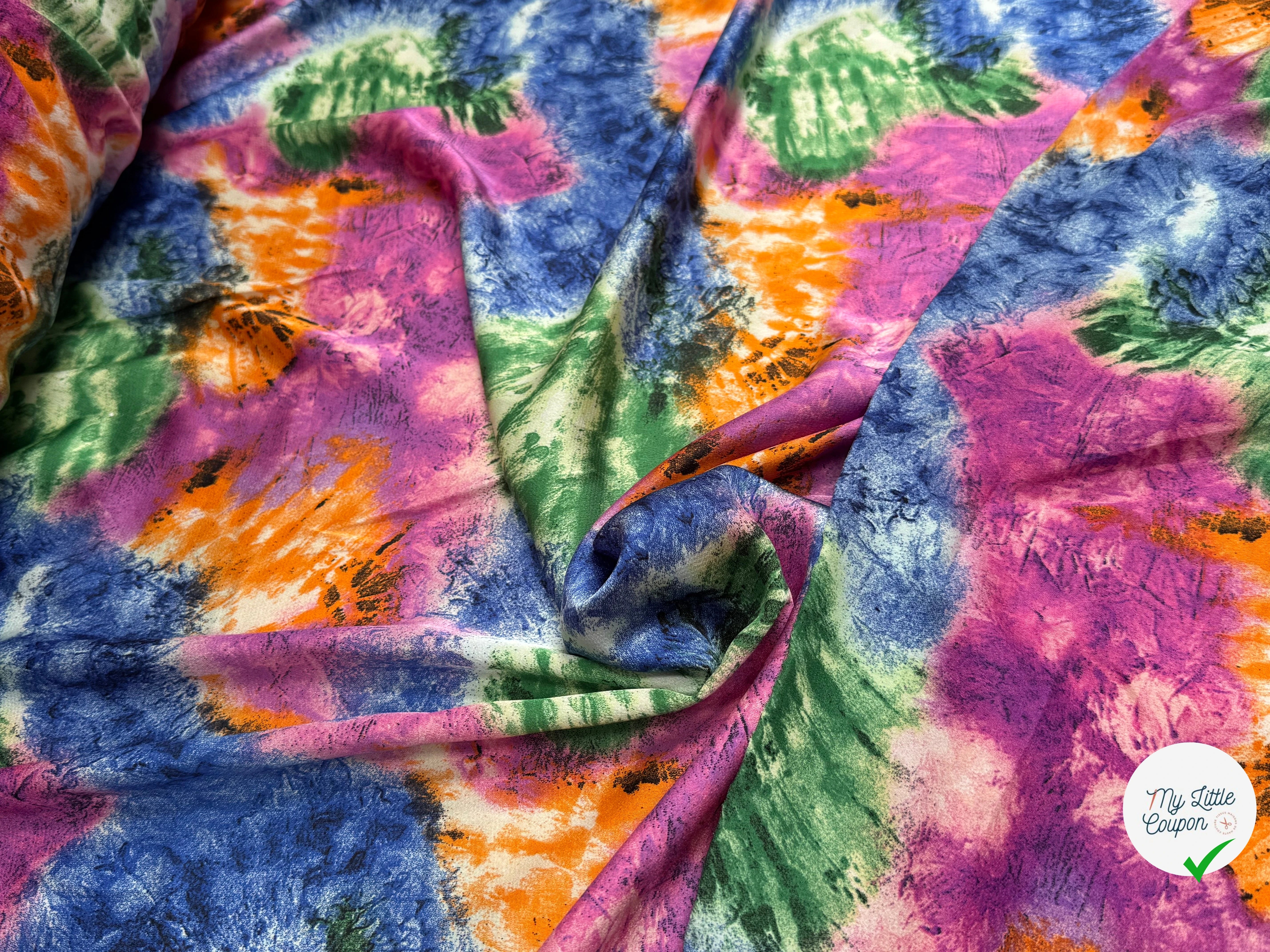 BUBBLE SATIN PRINTED TIE AND DYE - My Little Coupon