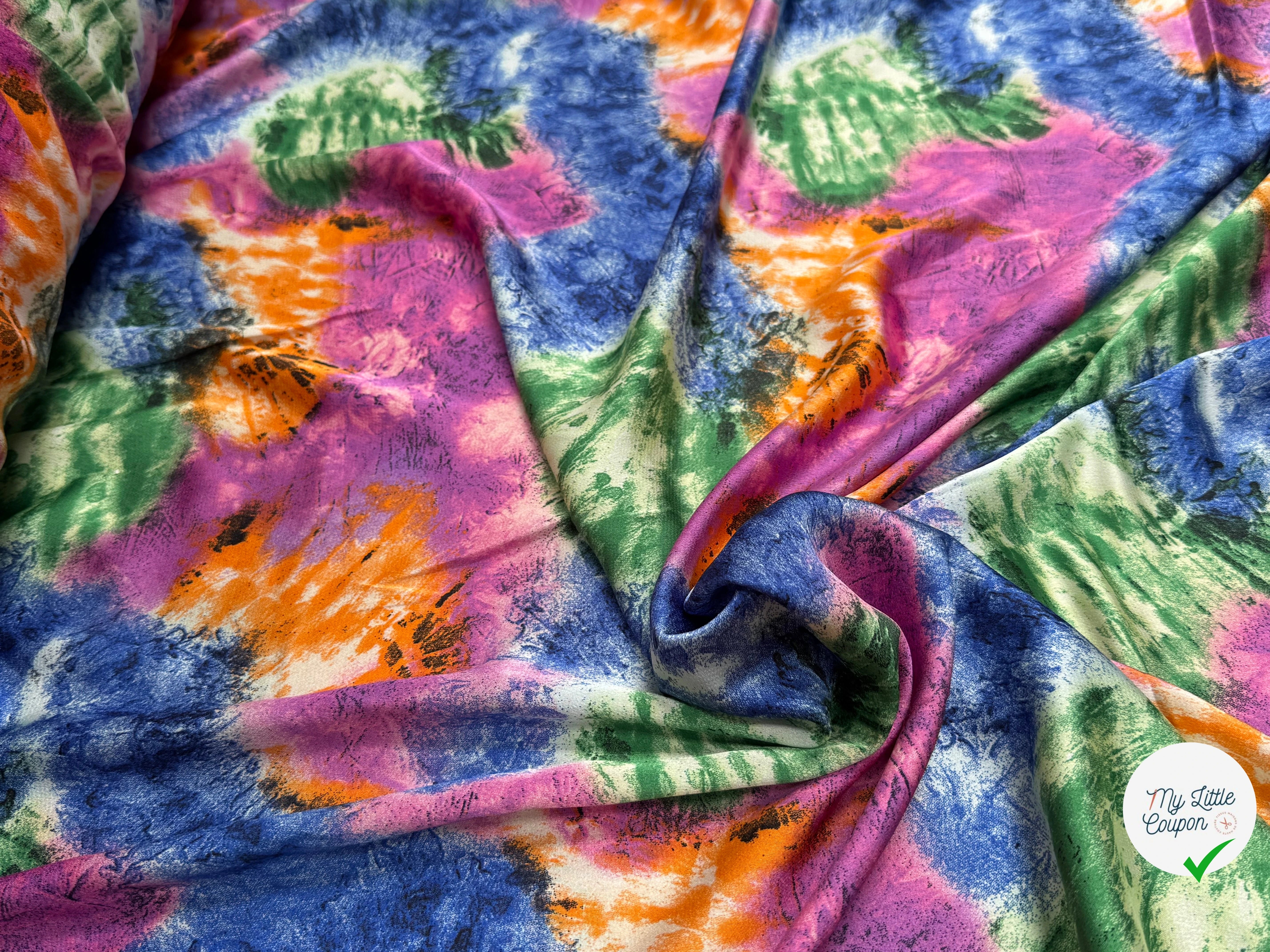BUBBLE SATIN PRINTED TIE AND DYE - My Little Coupon