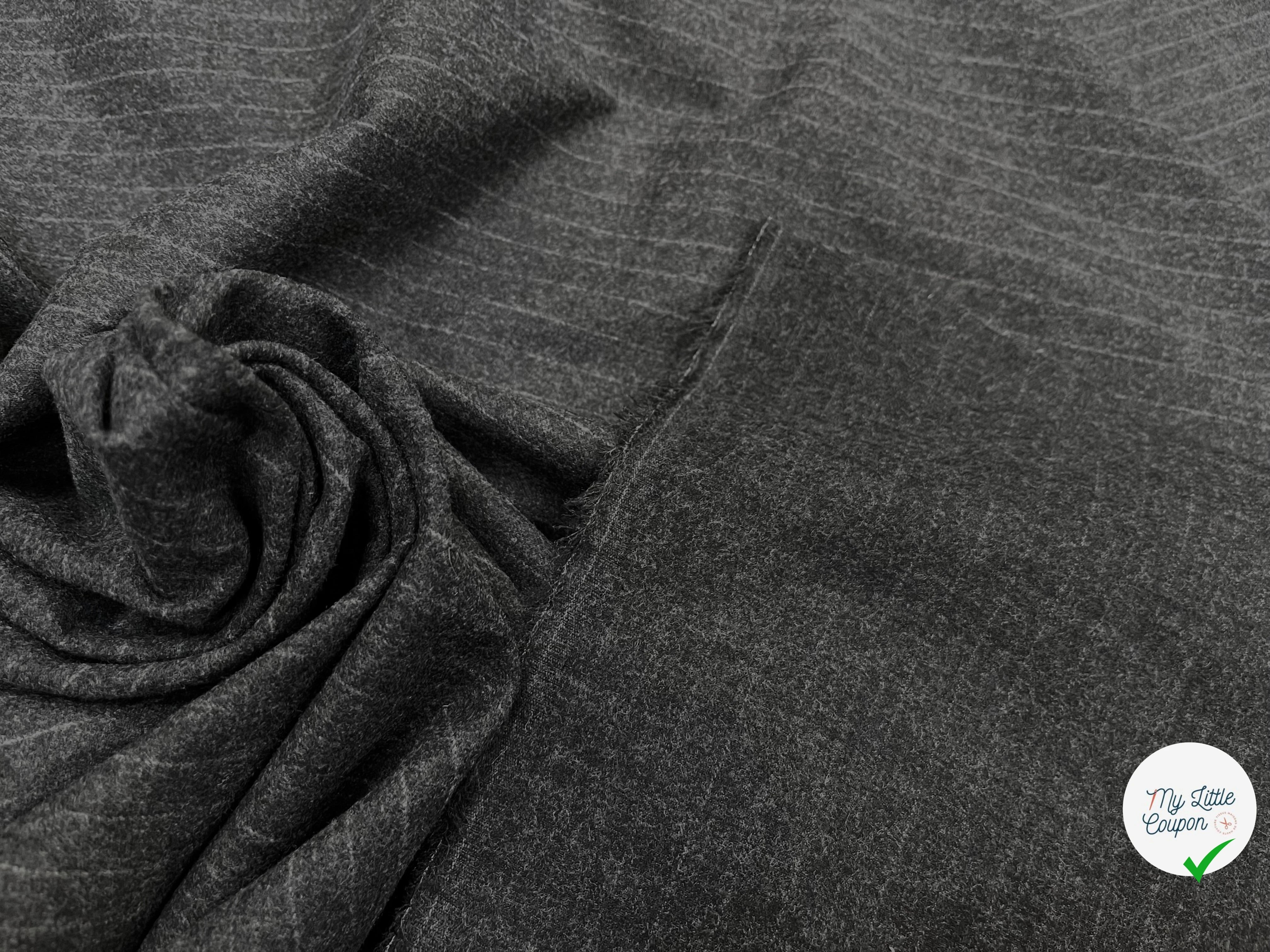 CABAN FIN VIGOGNA GESSO GRIS CHINÉ À RAYURES - My Little Coupon
