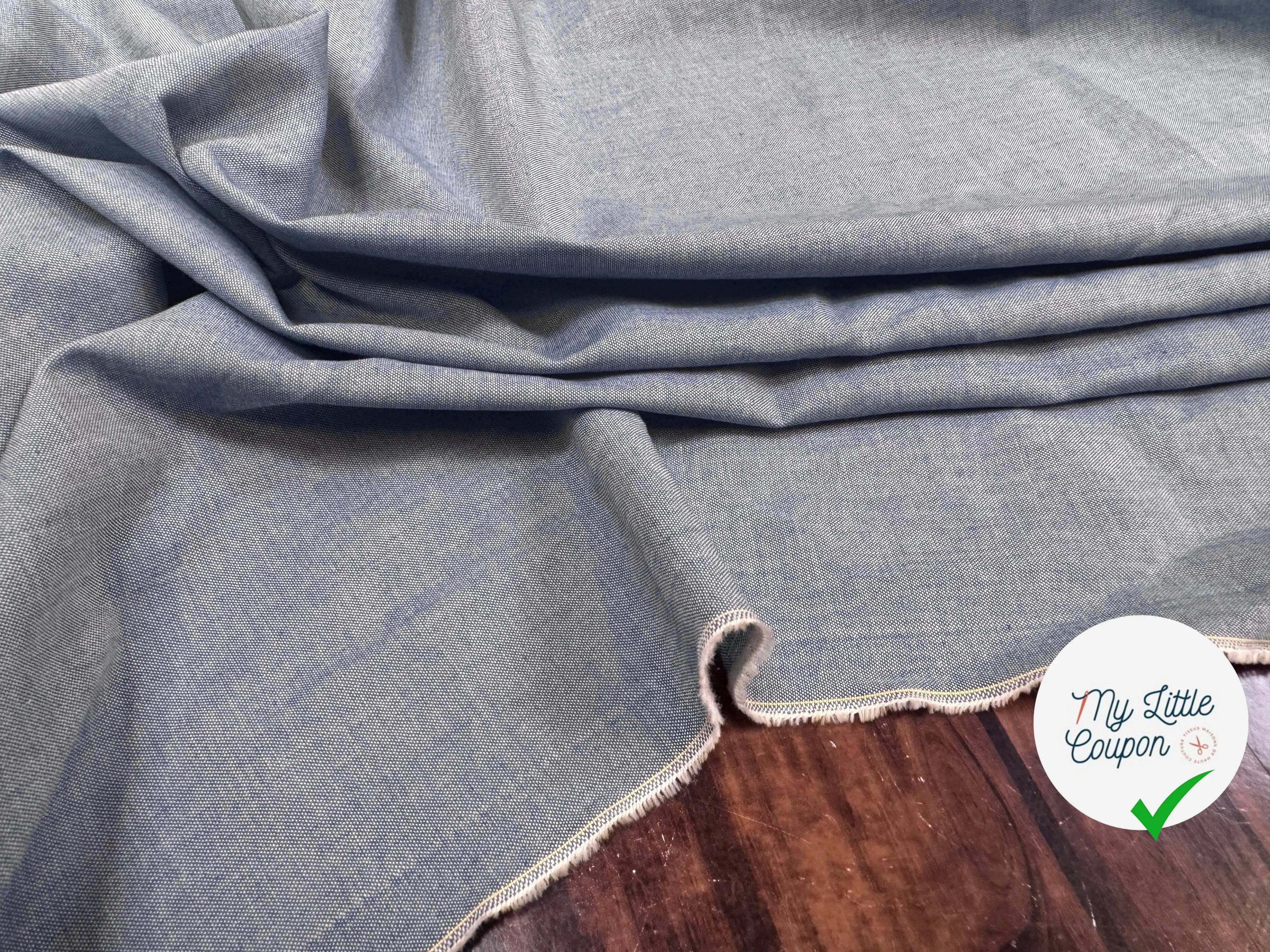 CHAMBRAY DE COTON D’UN BLEU CHIC - My Little Coupon
