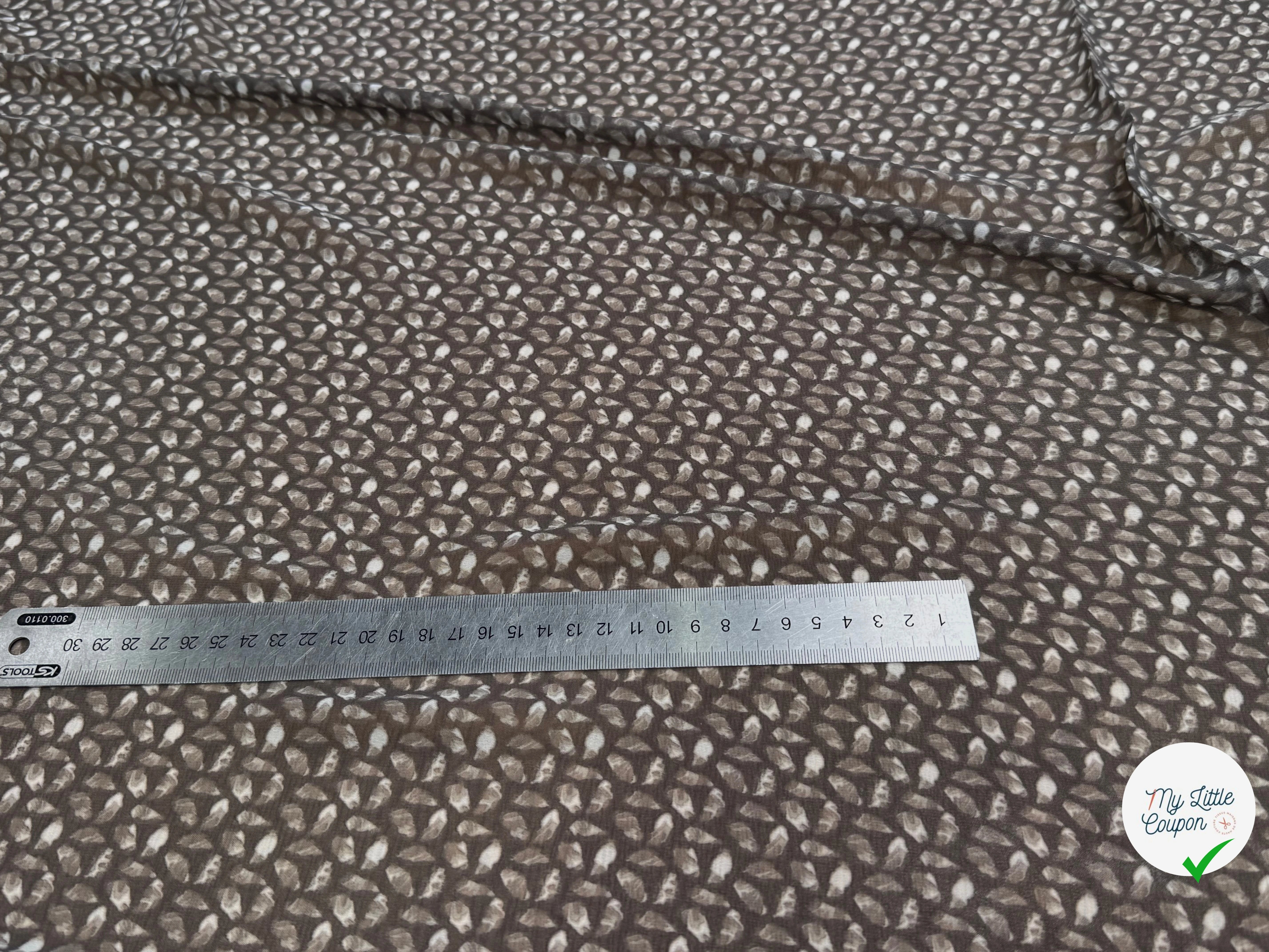 CHIFFON PRINTED CAILLOUX FOND GRIS FONCÉ - My Little Coupon