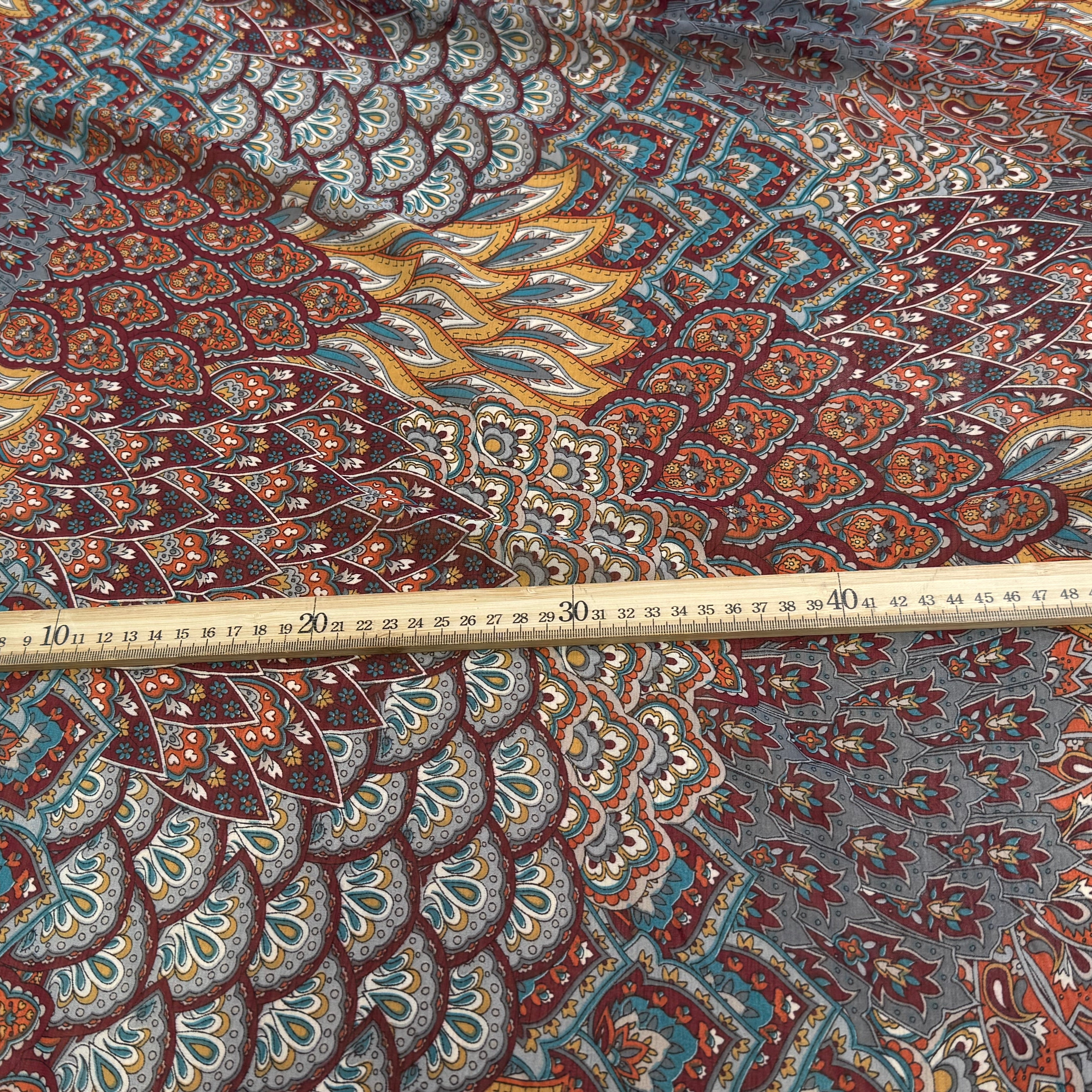 CHIFFON PRINTED FLORAUX MULTICOLORES CHOCO CARAMEL - My Little Coupon