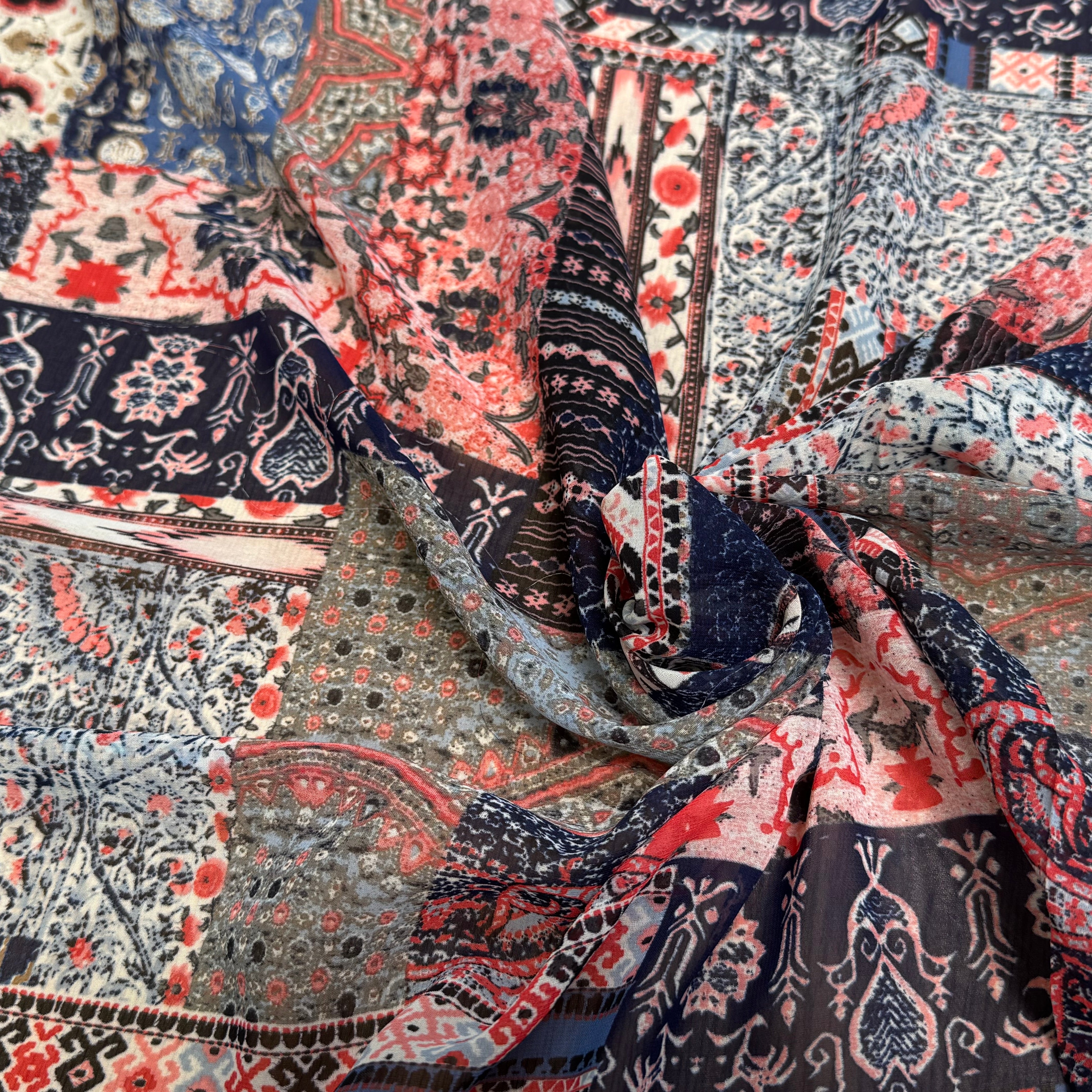 CHIFFON PRINTED LONDON BRICK MULTICOLORES - My Little Coupon