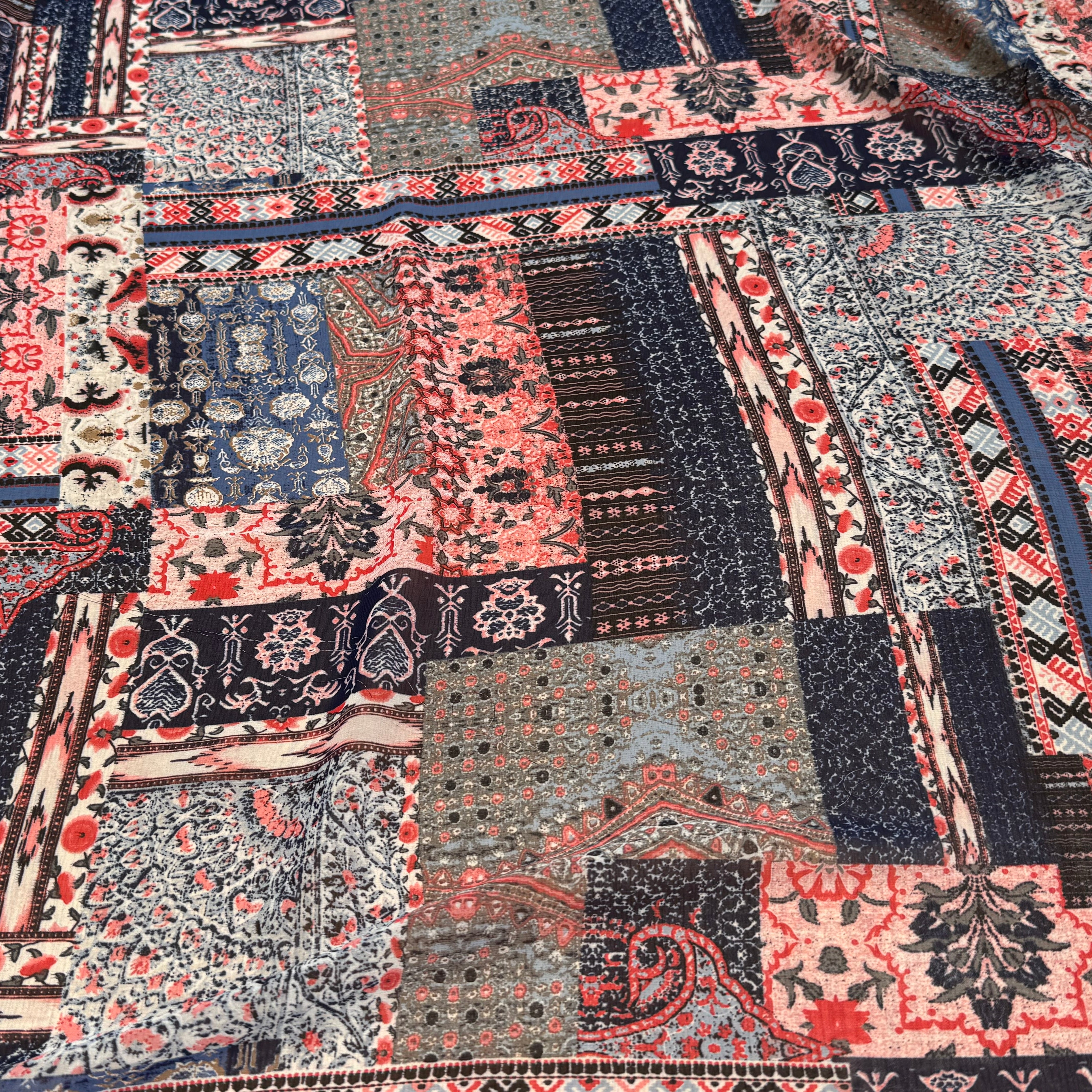 CHIFFON PRINTED LONDON BRICK MULTICOLORES - My Little Coupon