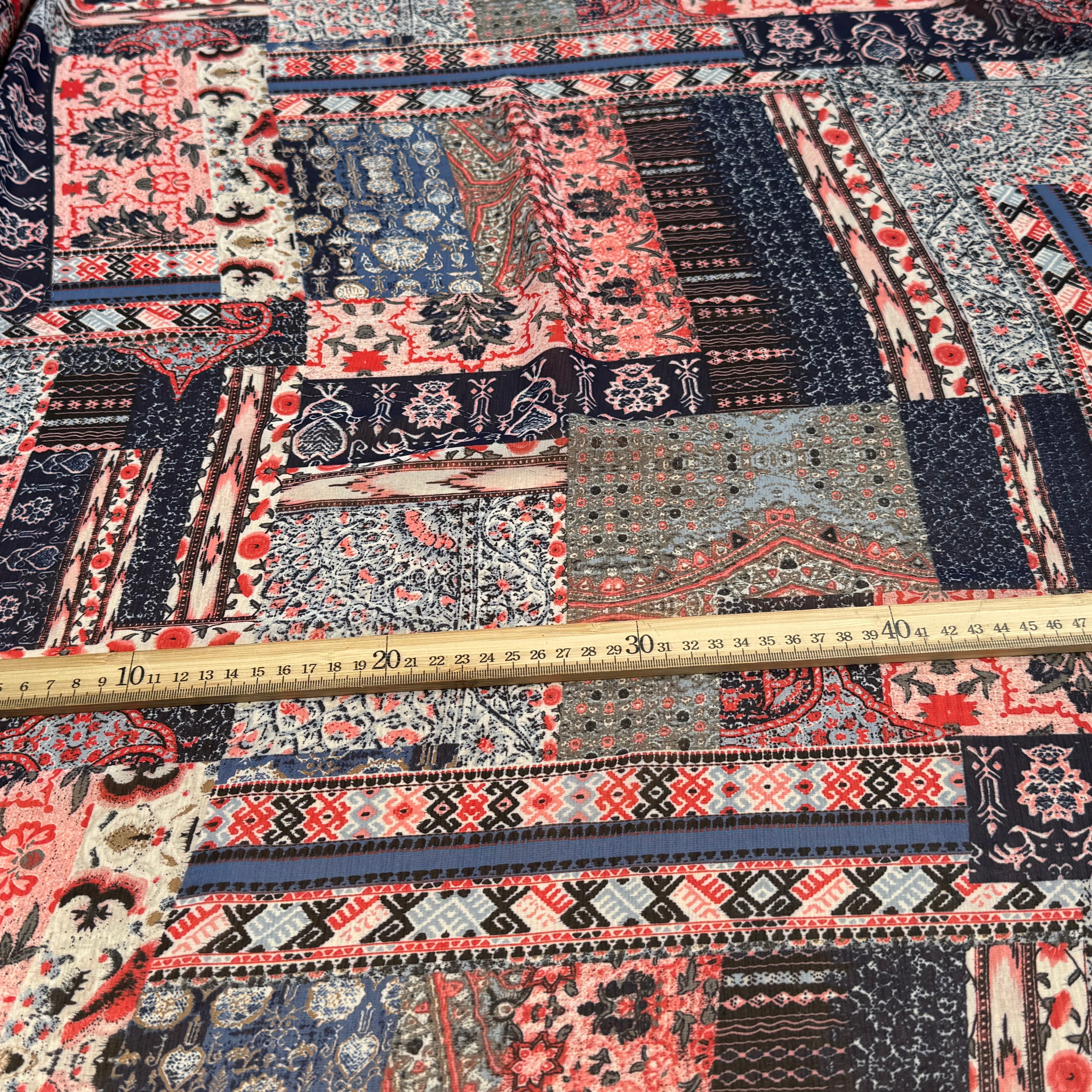 CHIFFON PRINTED LONDON BRICK MULTICOLORES - My Little Coupon