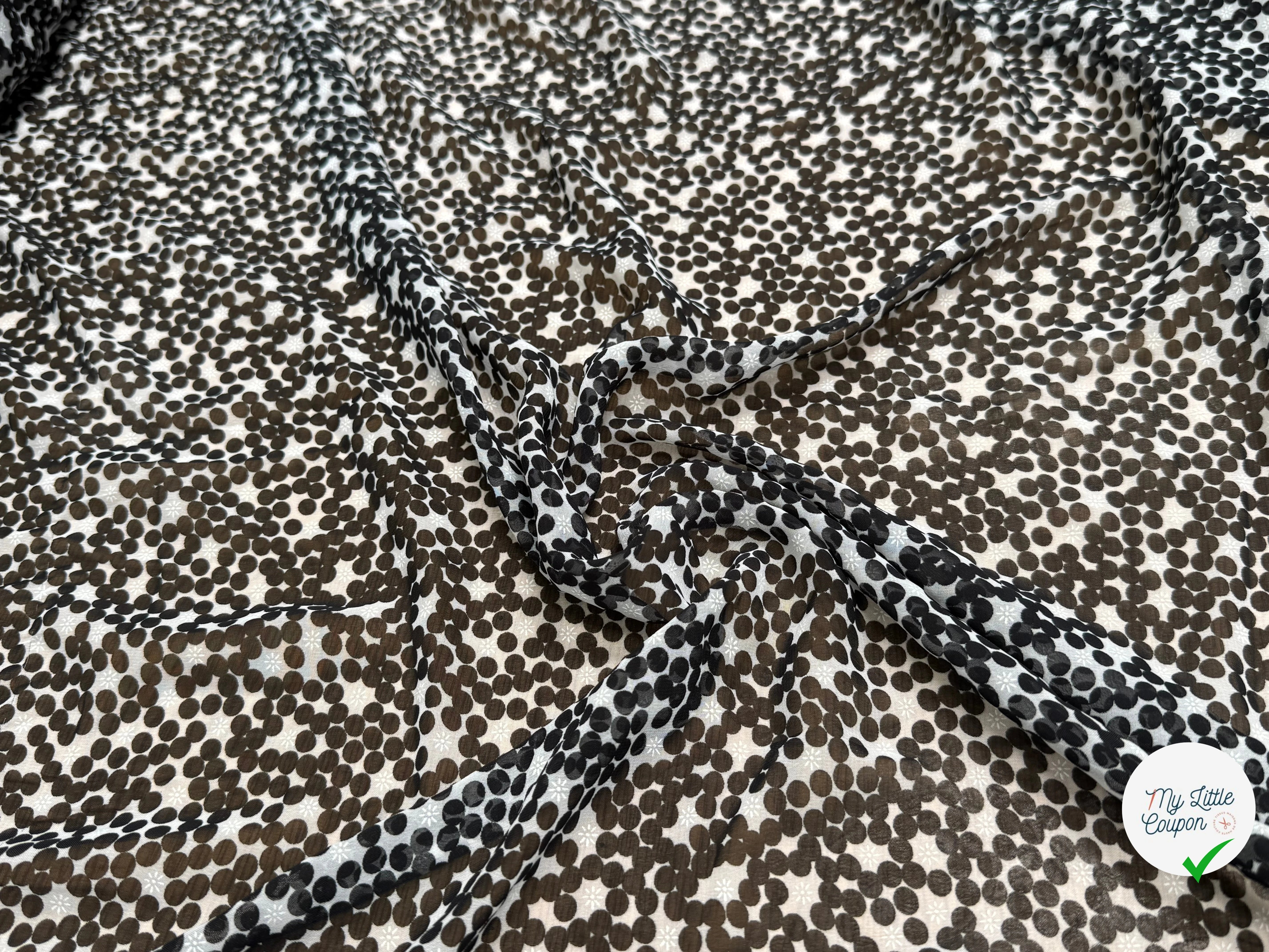 CHIFFON PRINTED POIS BULLES NOIR - My Little Coupon