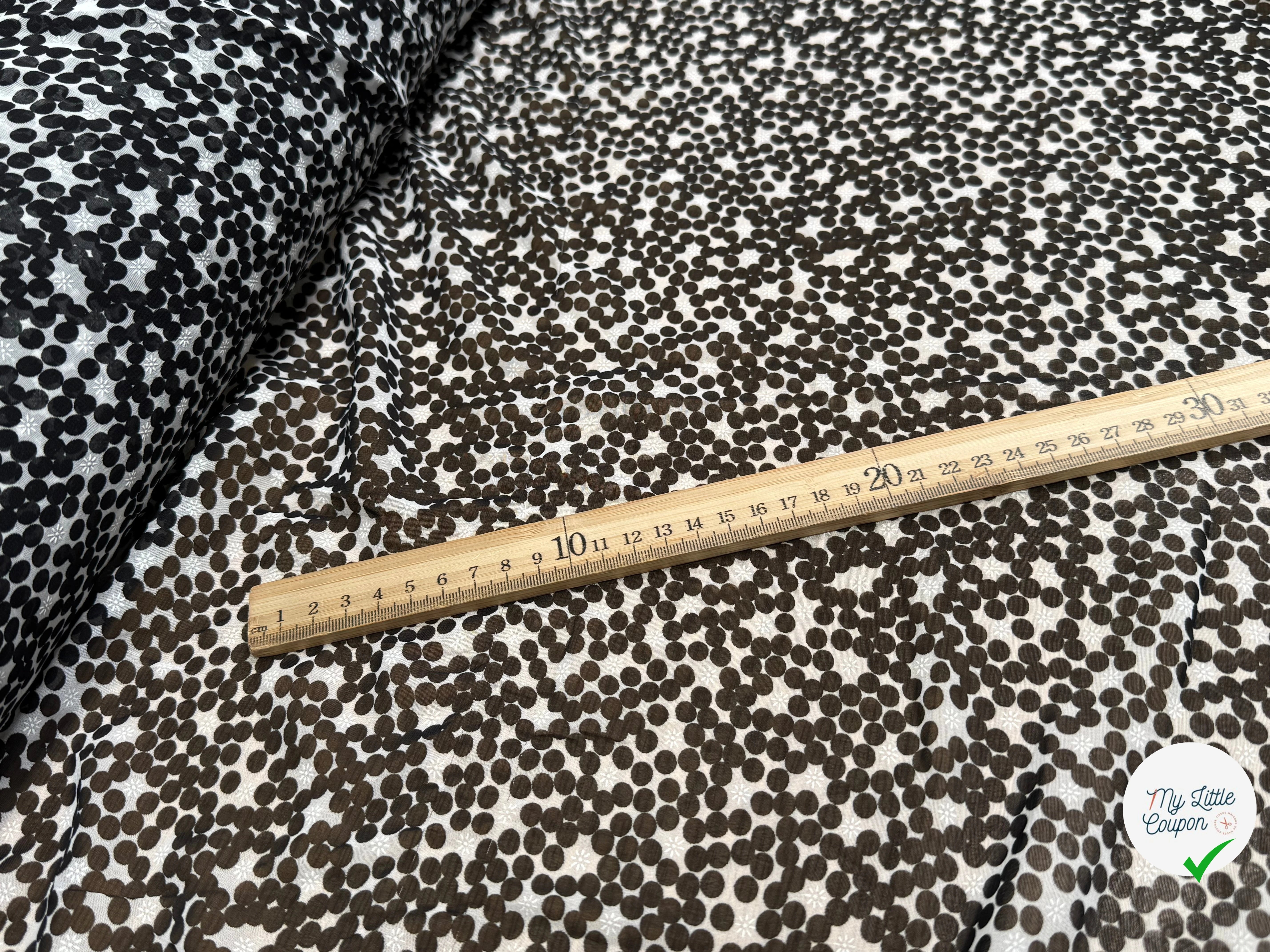 CHIFFON PRINTED POIS BULLES NOIR - My Little Coupon