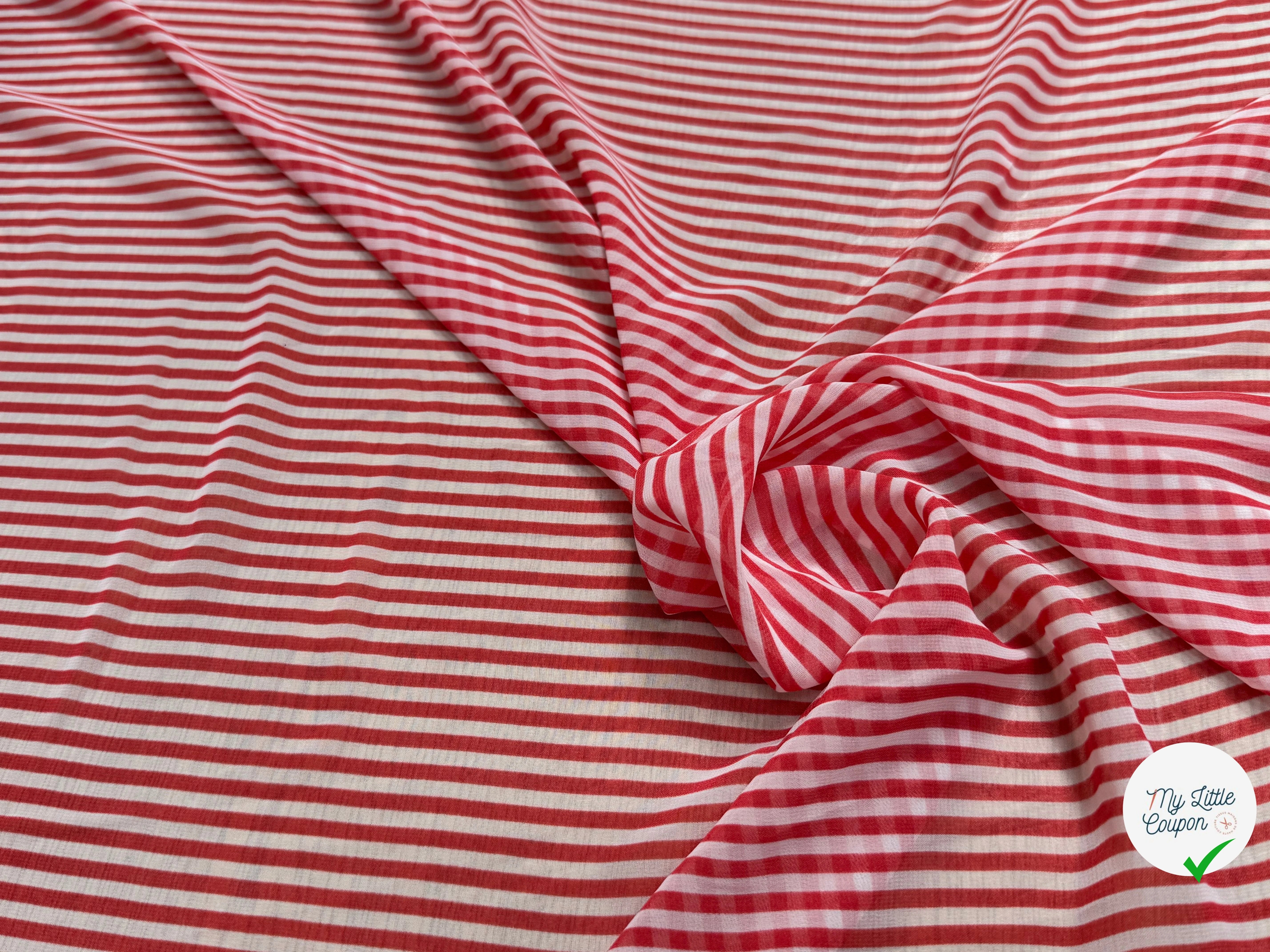 CHIFFON PRINTED RAYURES ROUGE - My Little Coupon