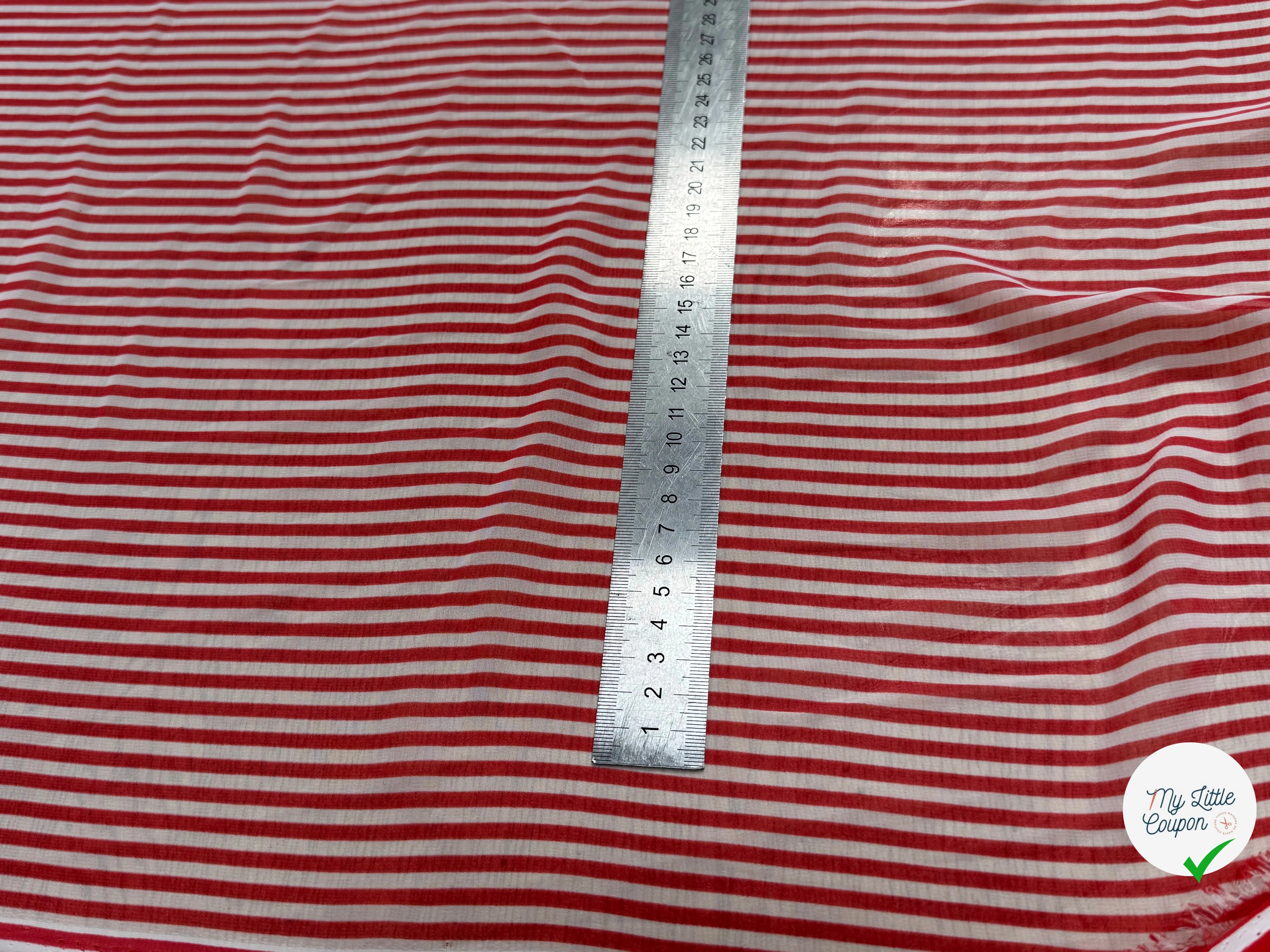 CHIFFON PRINTED RAYURES ROUGE - My Little Coupon