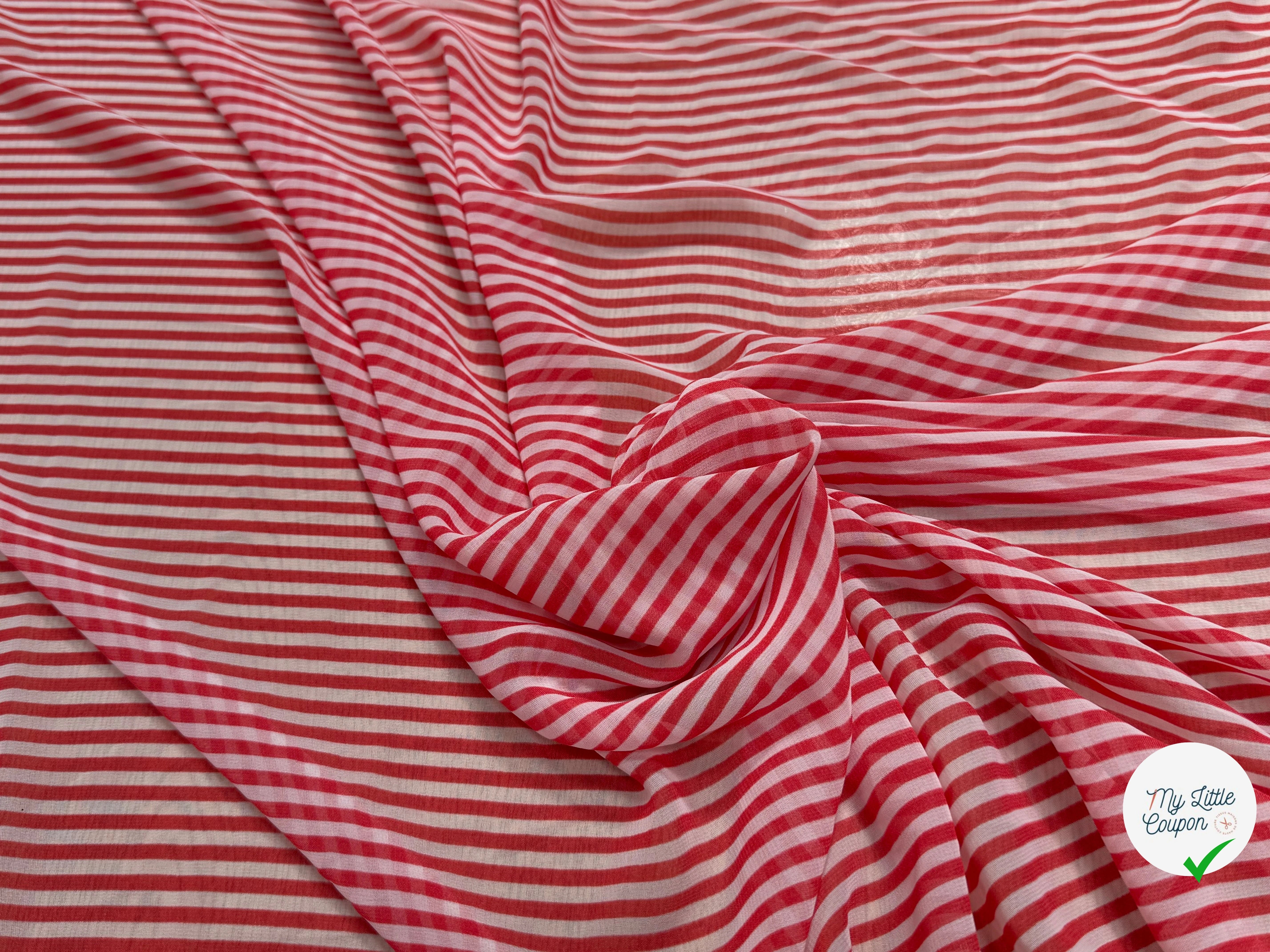 CHIFFON PRINTED RAYURES ROUGE - My Little Coupon