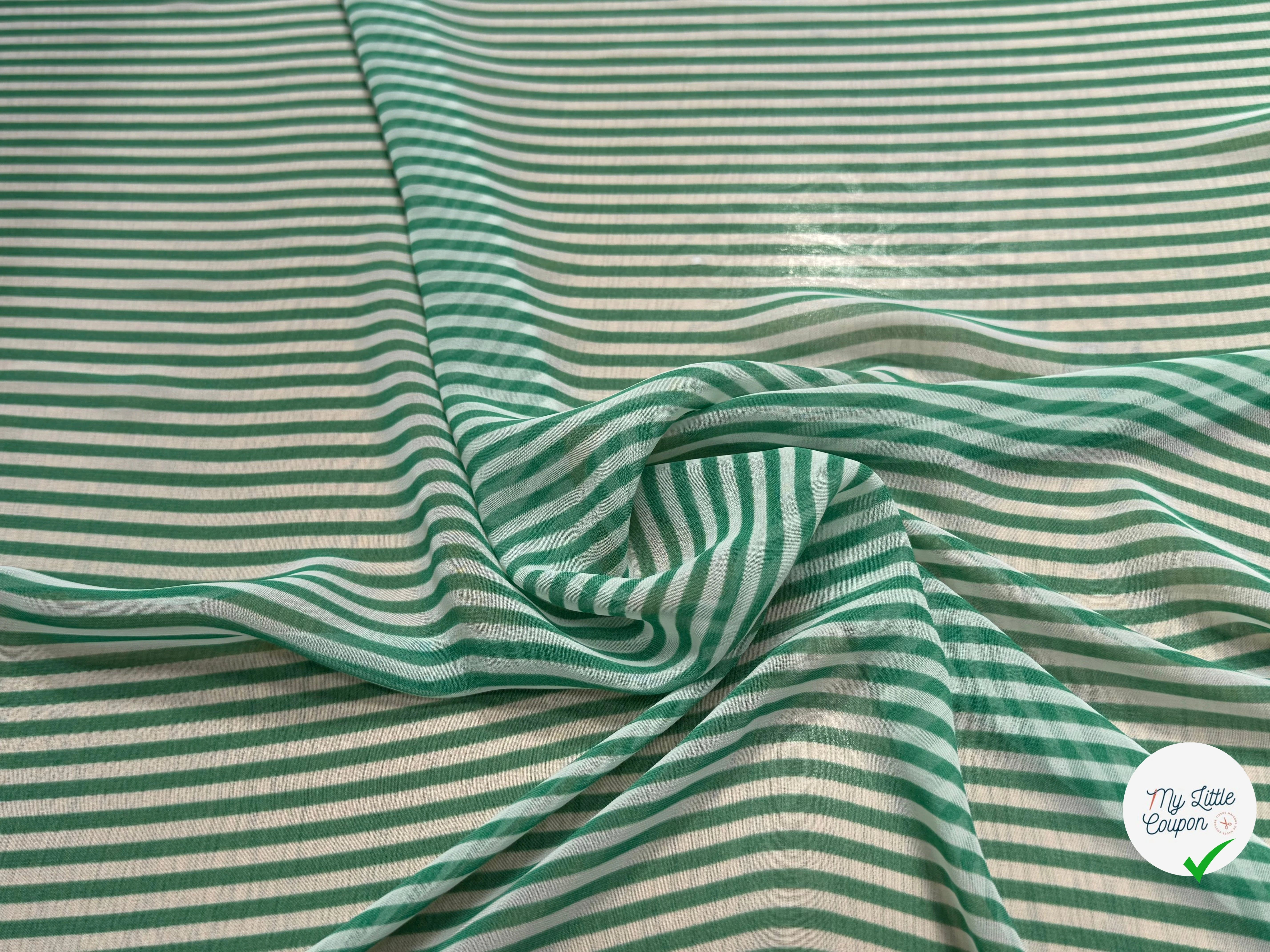CHIFFON PRINTED RAYURES VERTES - My Little Coupon