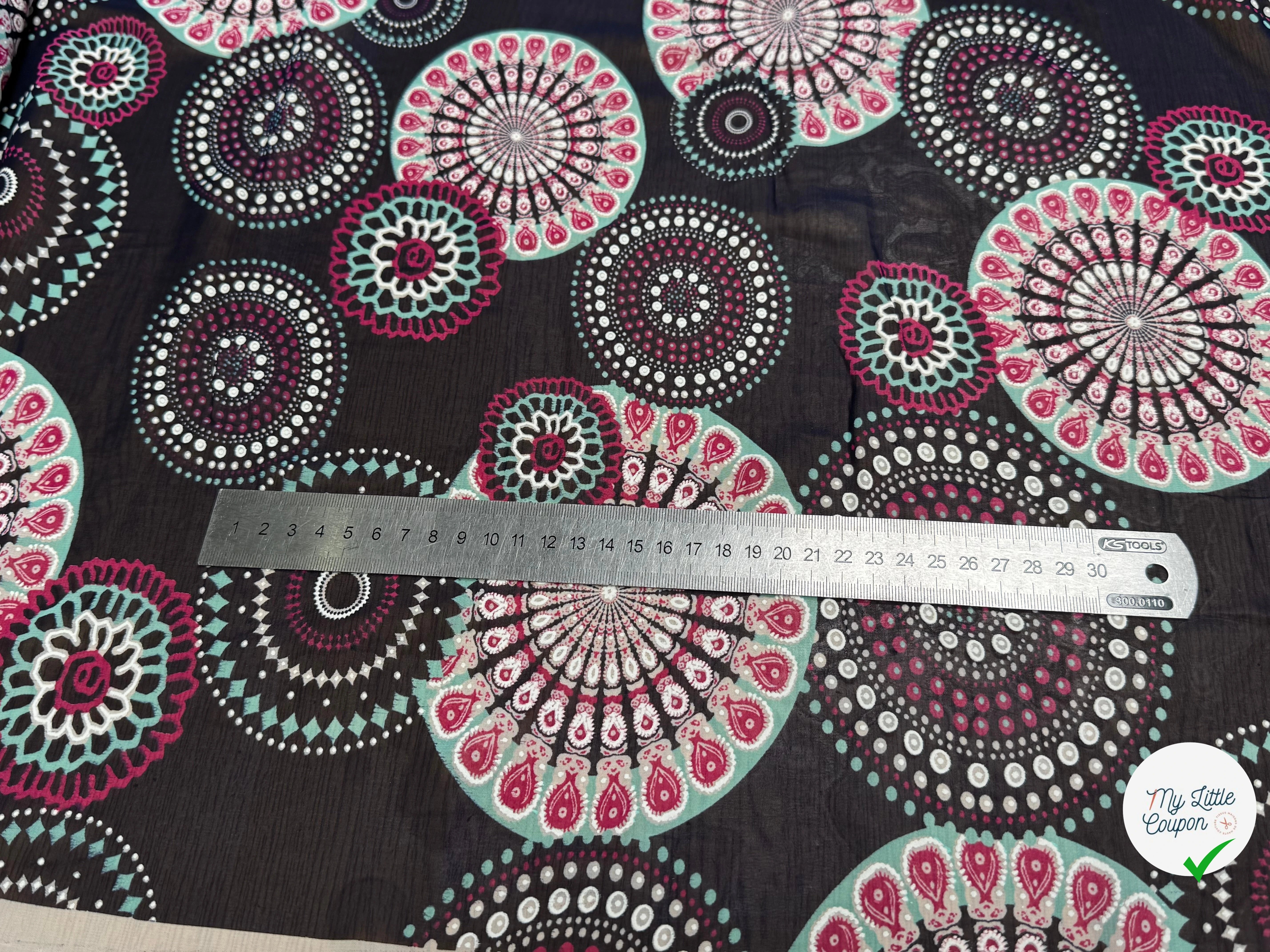 CHIFFON PRINTED SHELL FOND MARINE - My Little Coupon