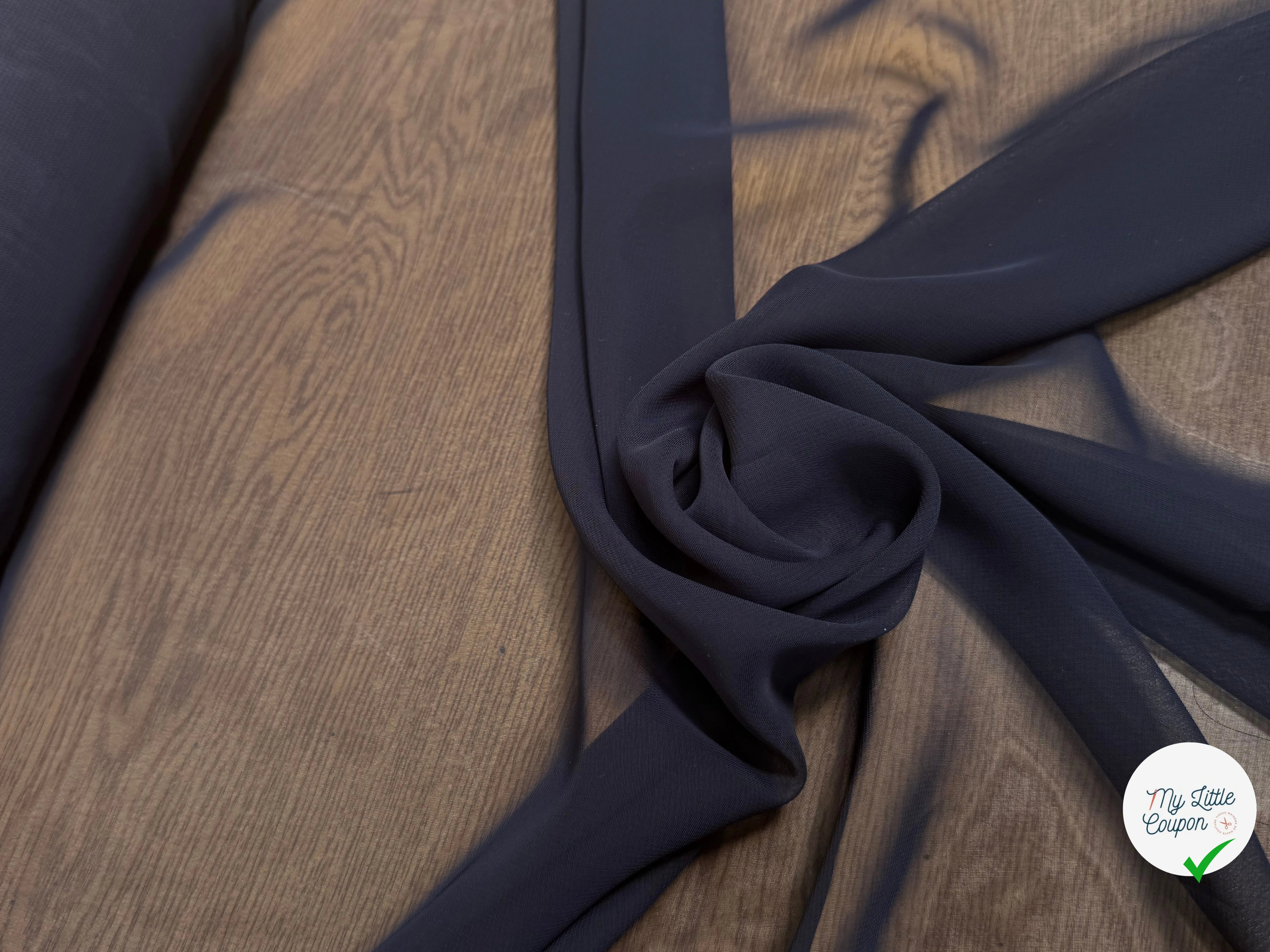 CHIFFON UNI BLEU MARINE - My Little Coupon