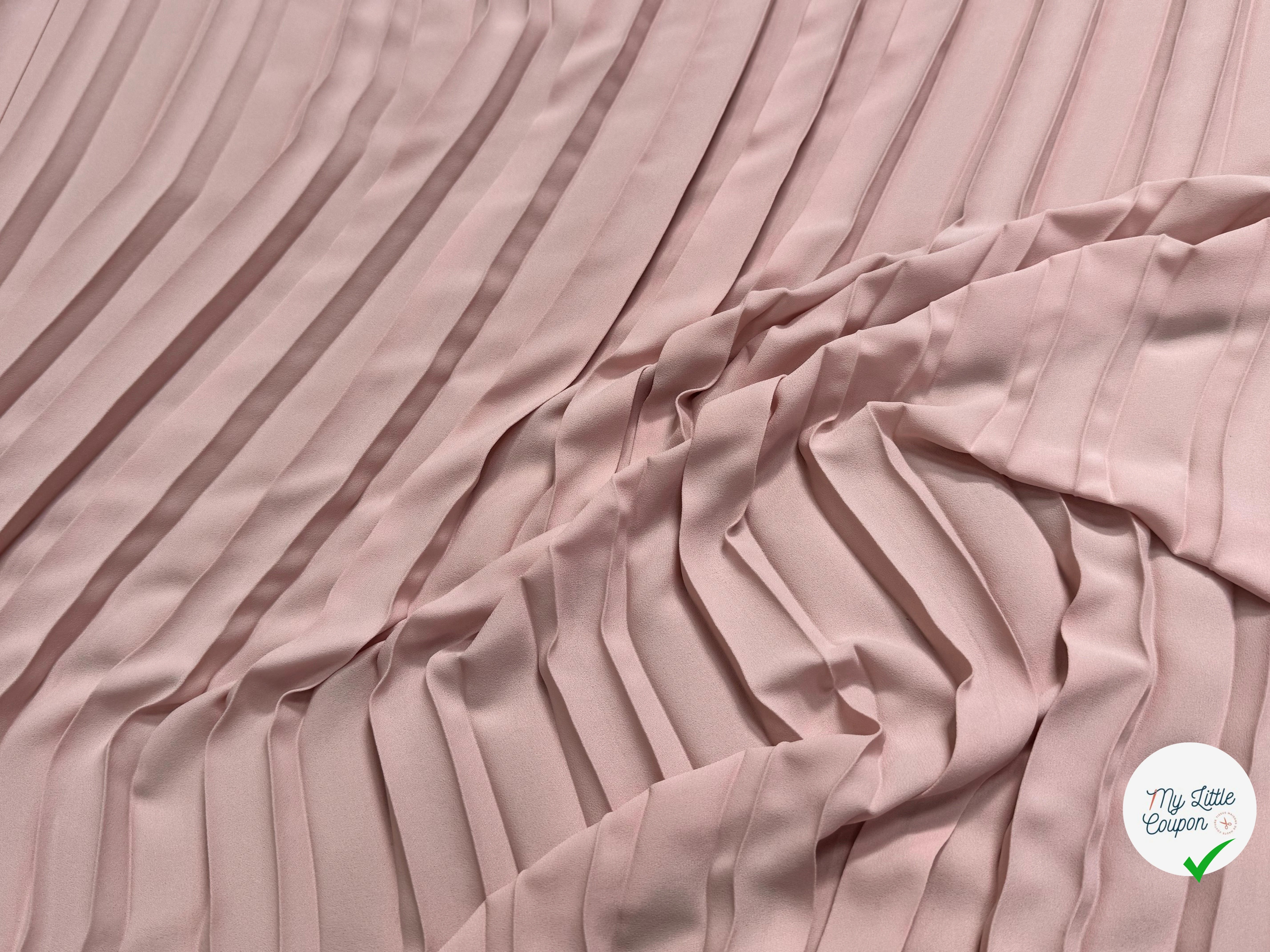 (CHUTE) CREPE PLISSÉ FLUIDE ROSE PALE - My Little Coupon
