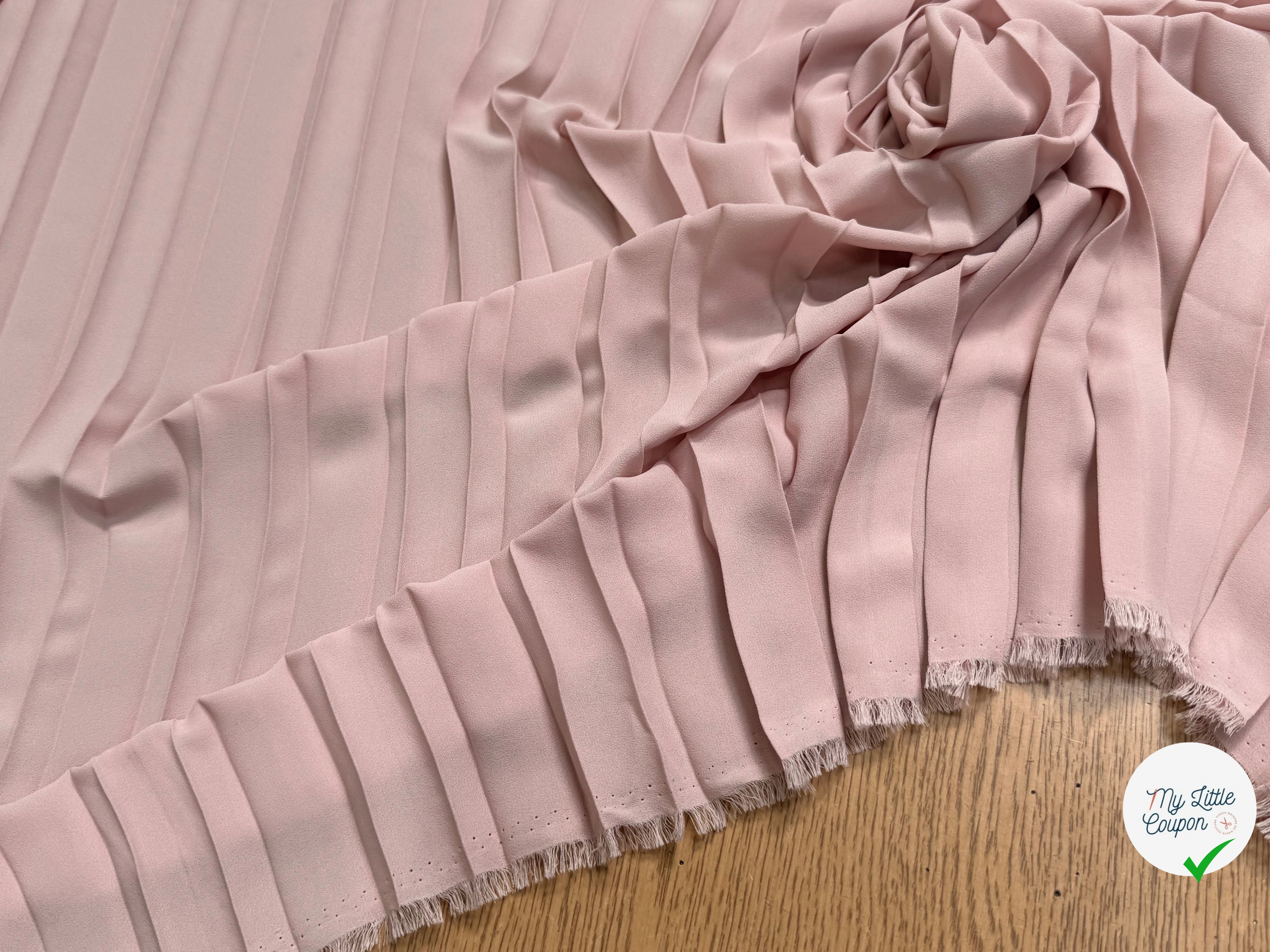 (CHUTE) CREPE PLISSÉ FLUIDE ROSE PALE - My Little Coupon