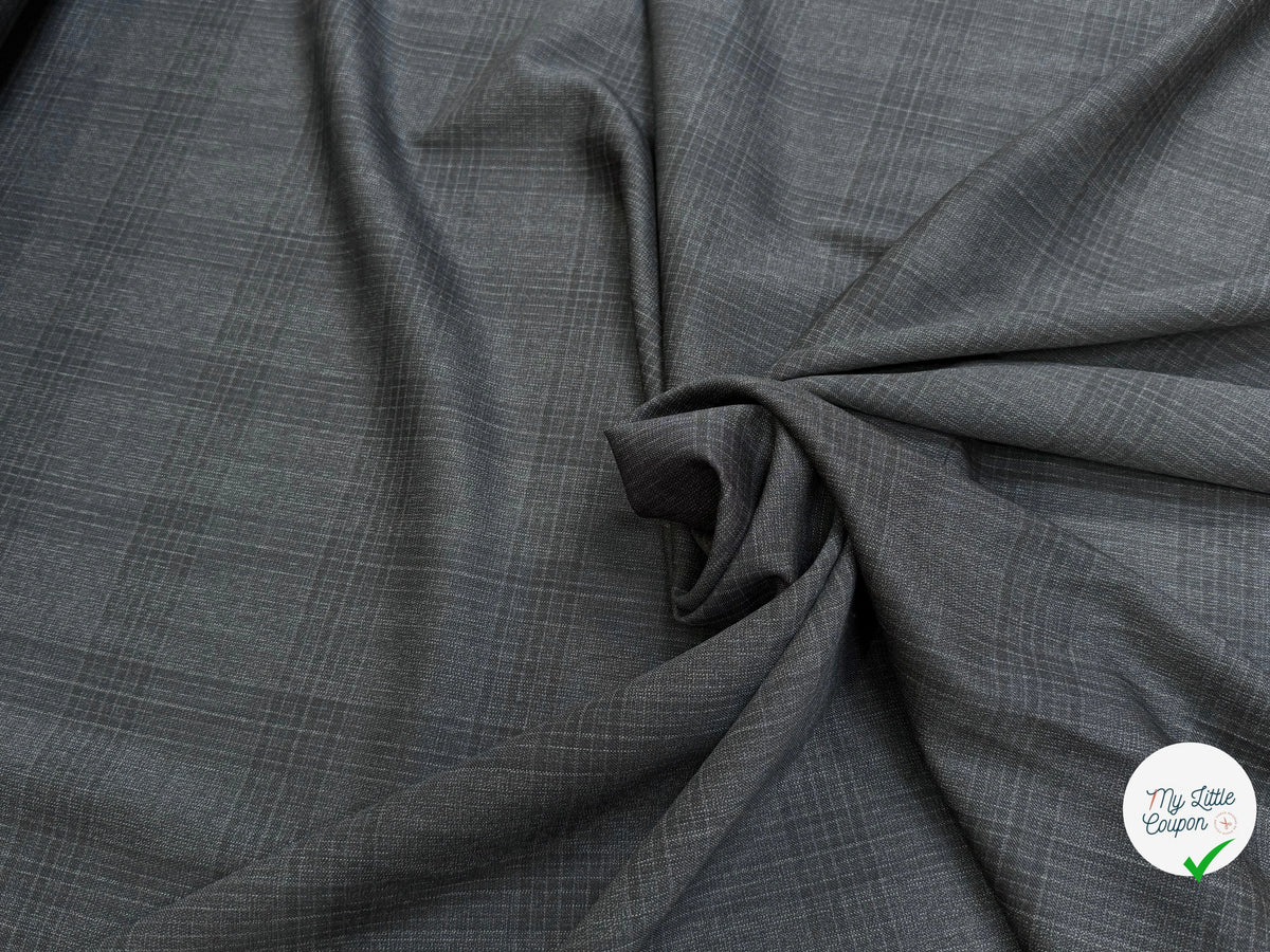 DRAPERIE 100% LAINE VIERGE ÉLÉGANTE À CARREAUX ANTHRACITE - My Little Coupon