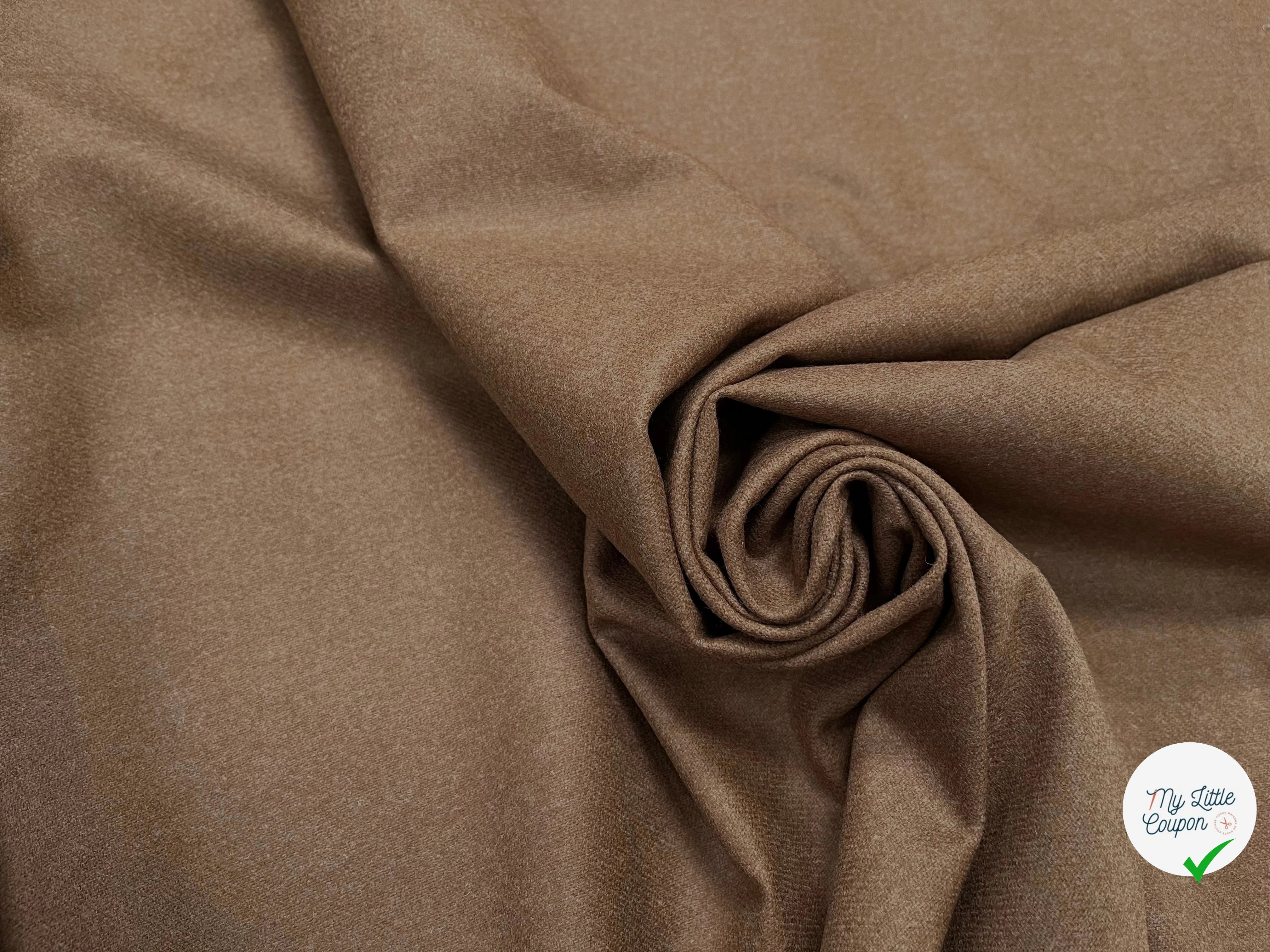 FLANELLE MARRON CAMEL LAINE - My Little Coupon