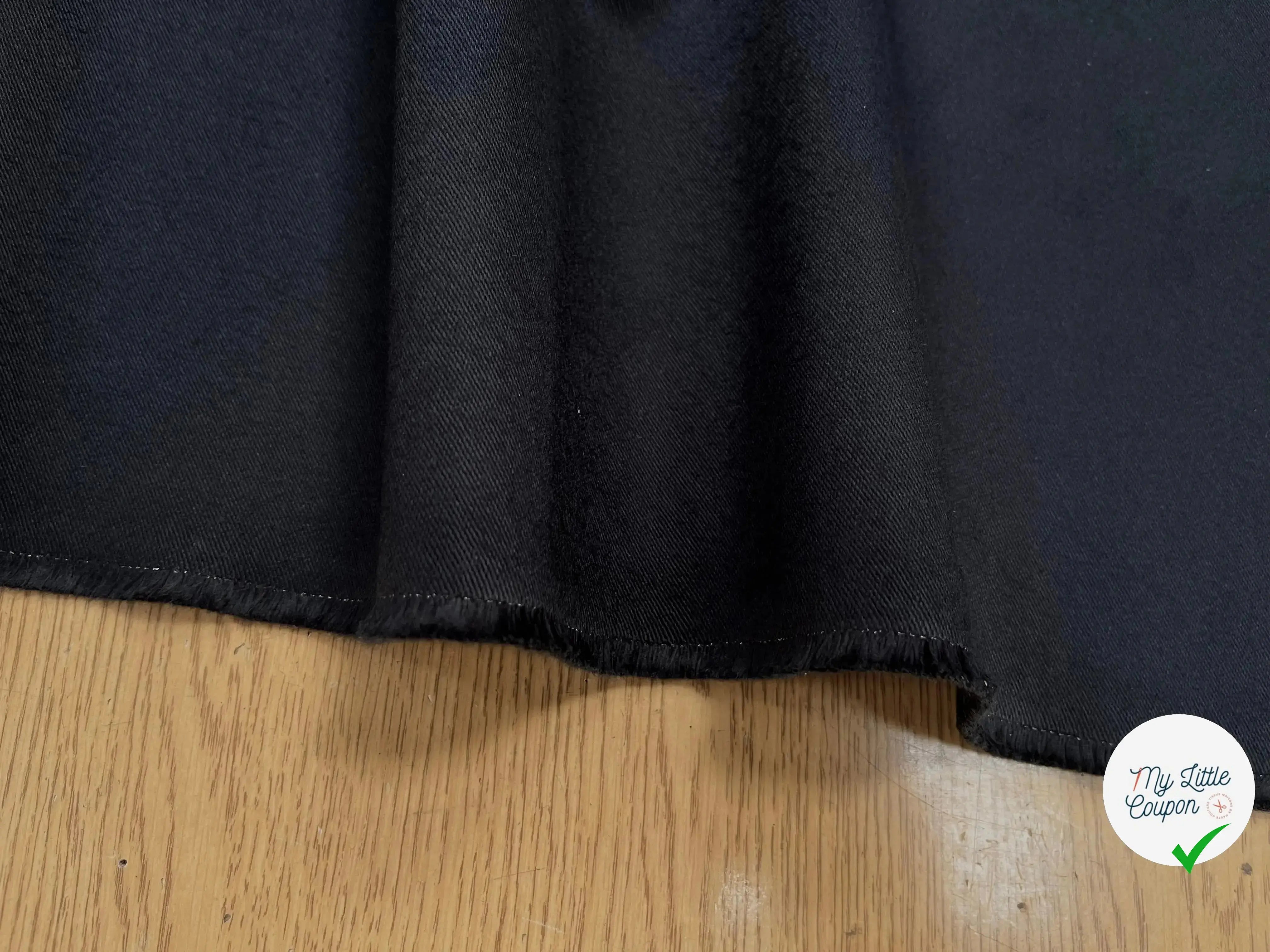 GABARDINE DE COTON STRIÉ BLEU NAVY - My Little Coupon