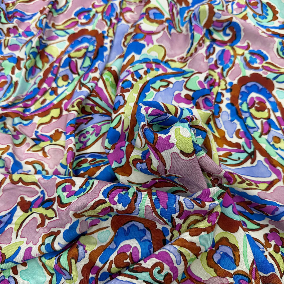 VISCOSE PAISLEY BLEU MULTICO 140 CM - My Little Coupon
