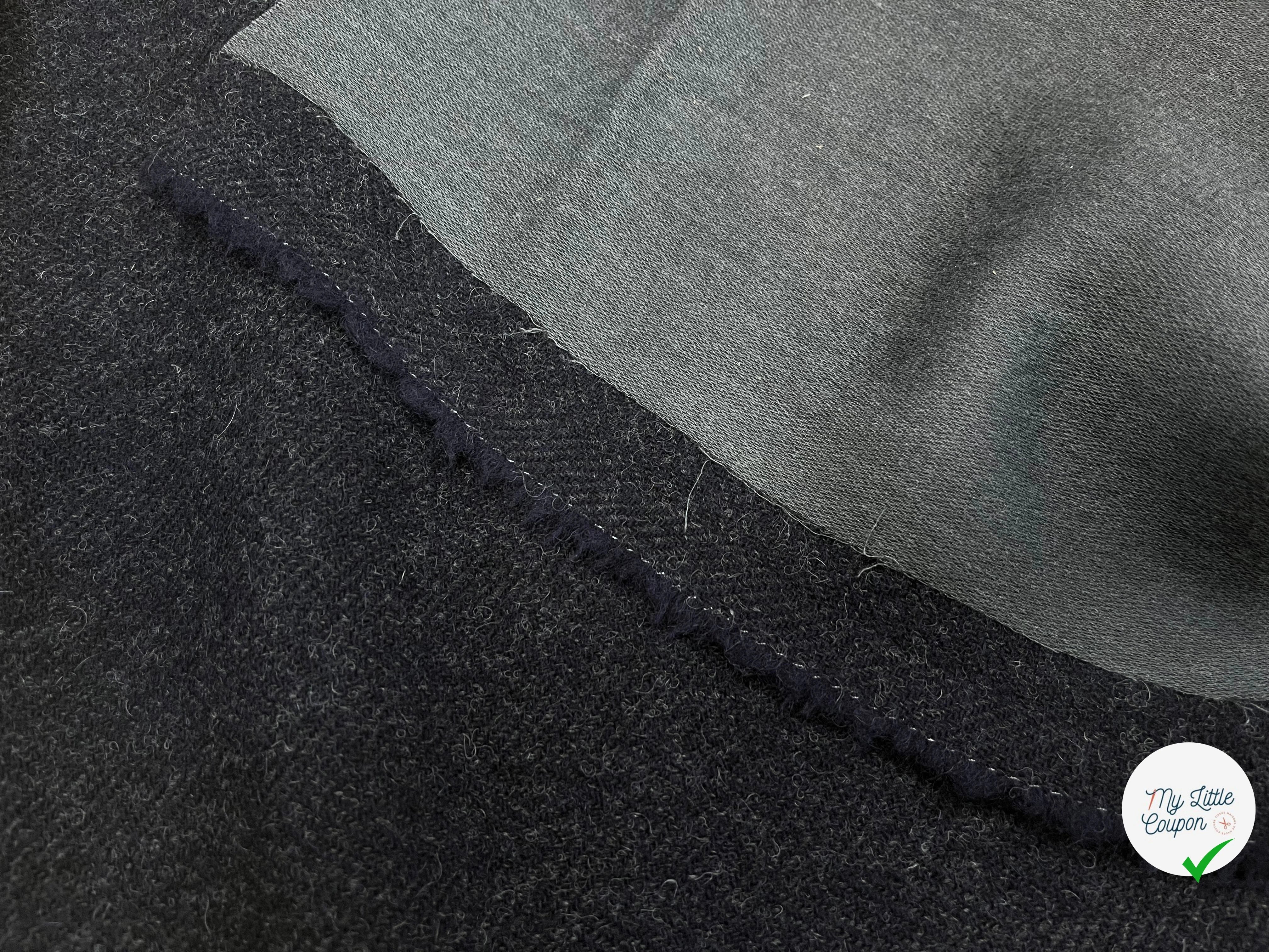 (CHUTE)CABAN DE LAINE BLEU GRIS CROCHET - My Little Coupon