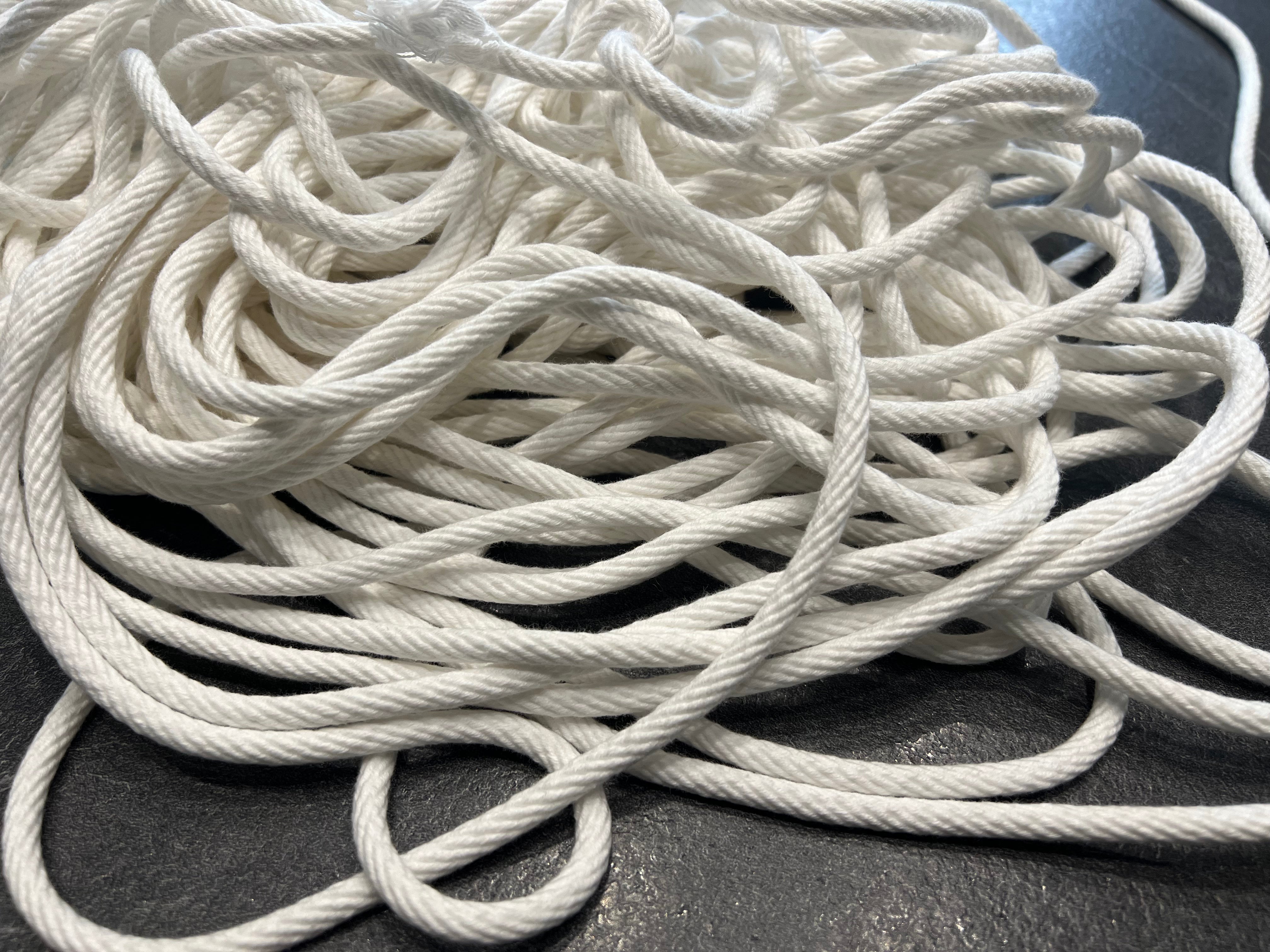 CORDON TRESSÉ ROND BLANC 7mm - My Little Coupon