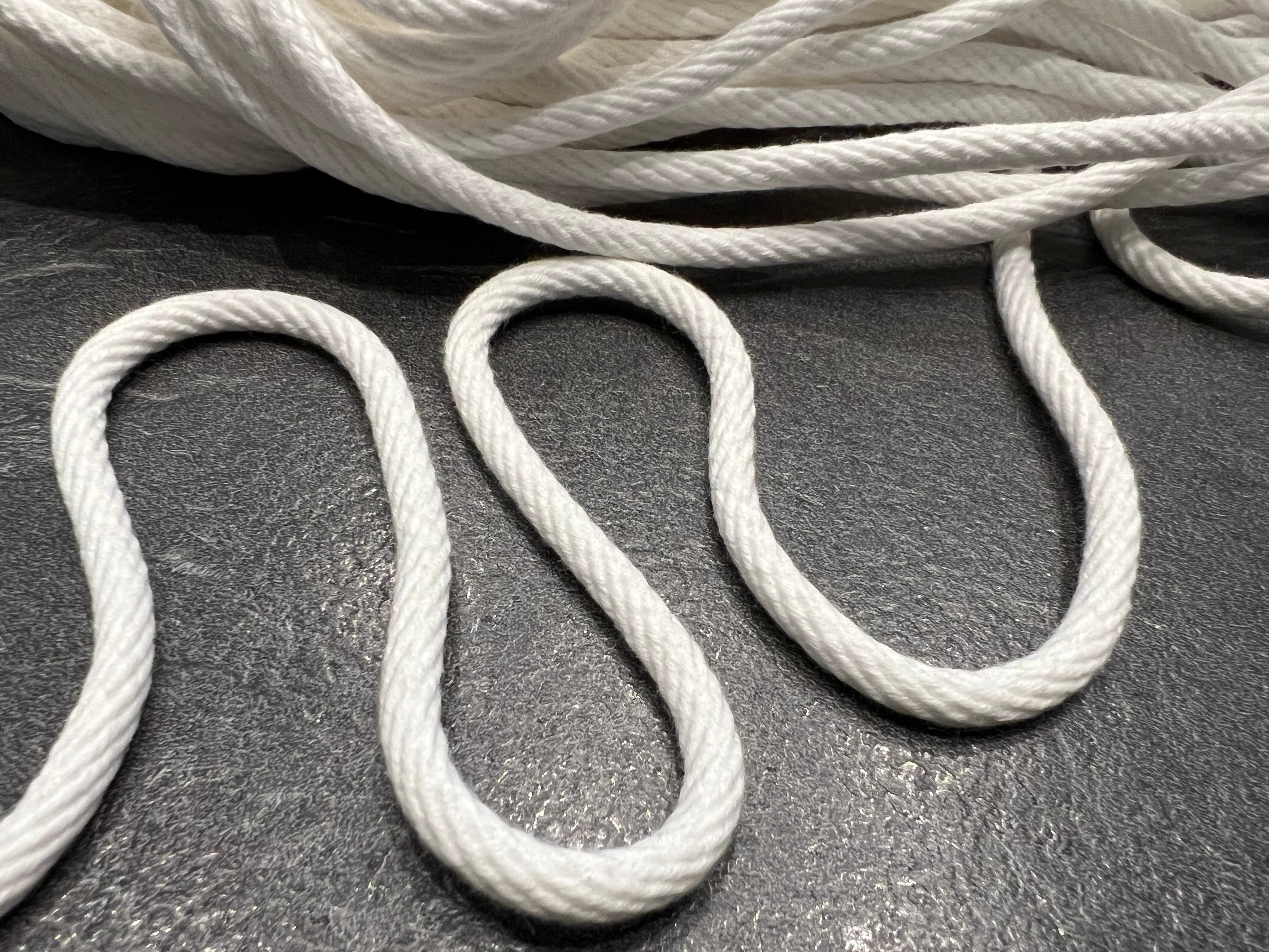 CORDON TRESSÉ ROND BLANC 7mm - My Little Coupon