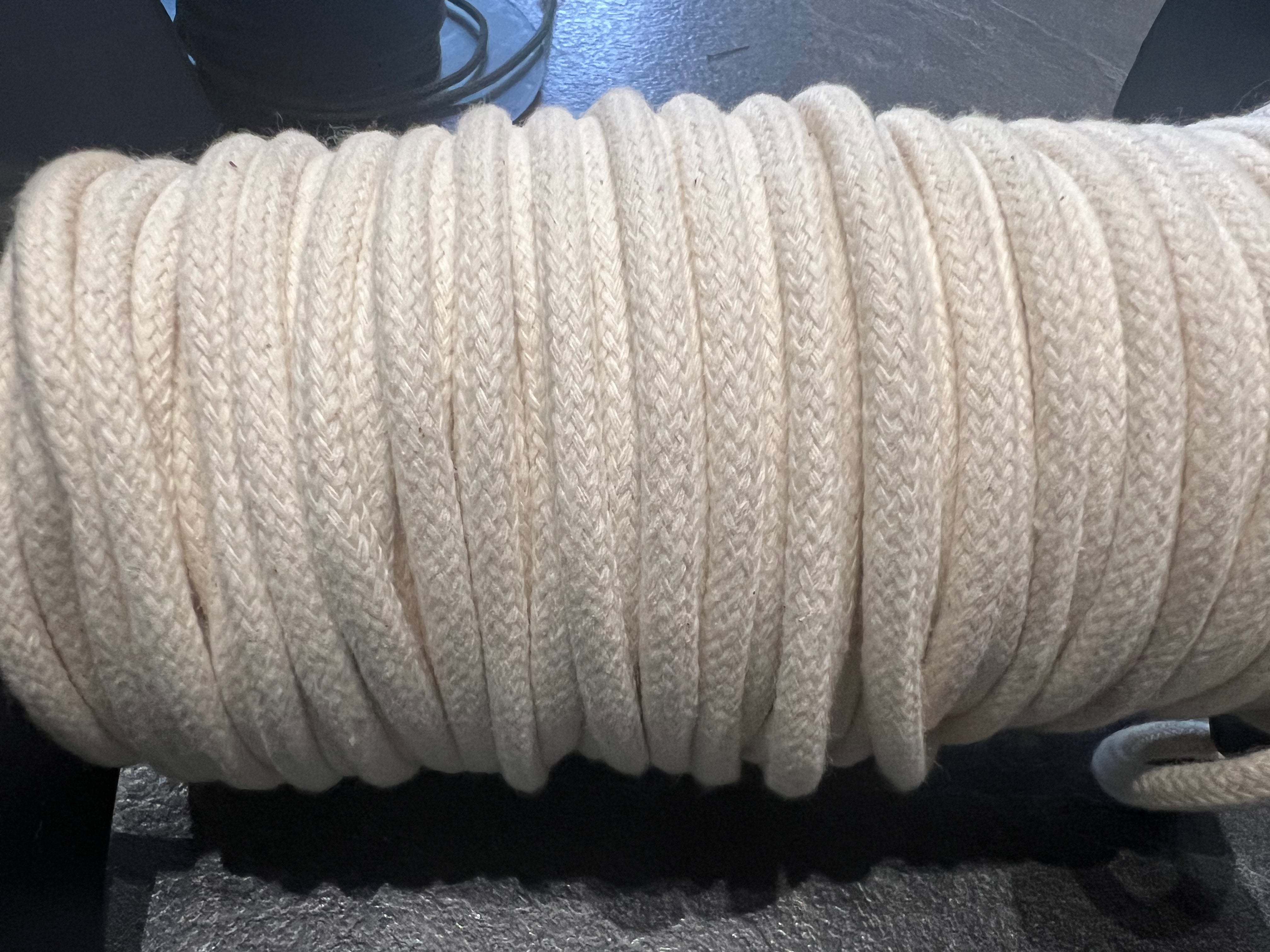 CORDON TRESSÉ ROND BLANC CASSÉ 6mm - My Little Coupon