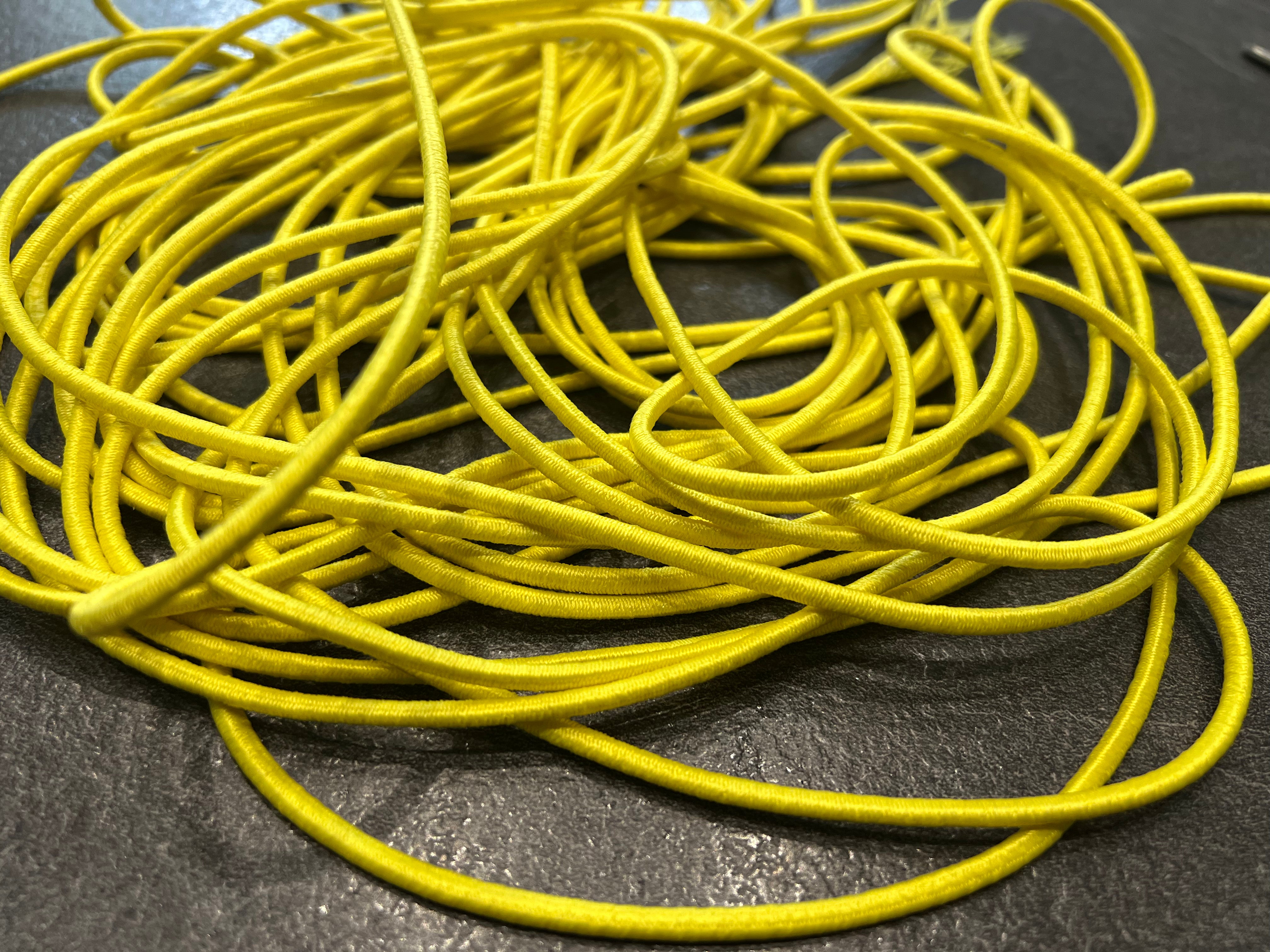 CORDON TRESSÉ ROND ELASTIQUE JAUNE 4mm - My Little Coupon