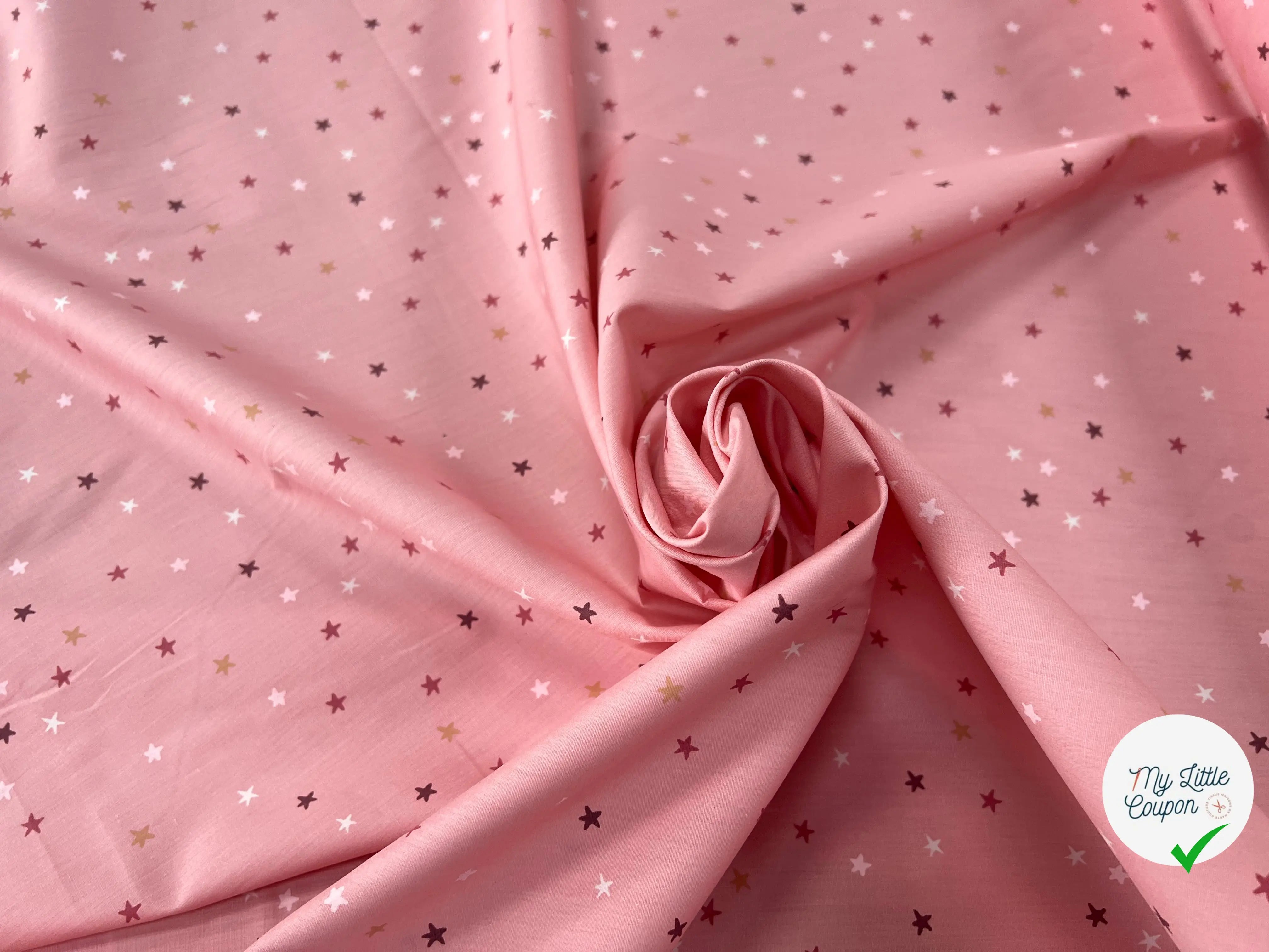 COTON BÉBÉ 120 FILS MOTIF ETOILE ROSE - My Little Coupon