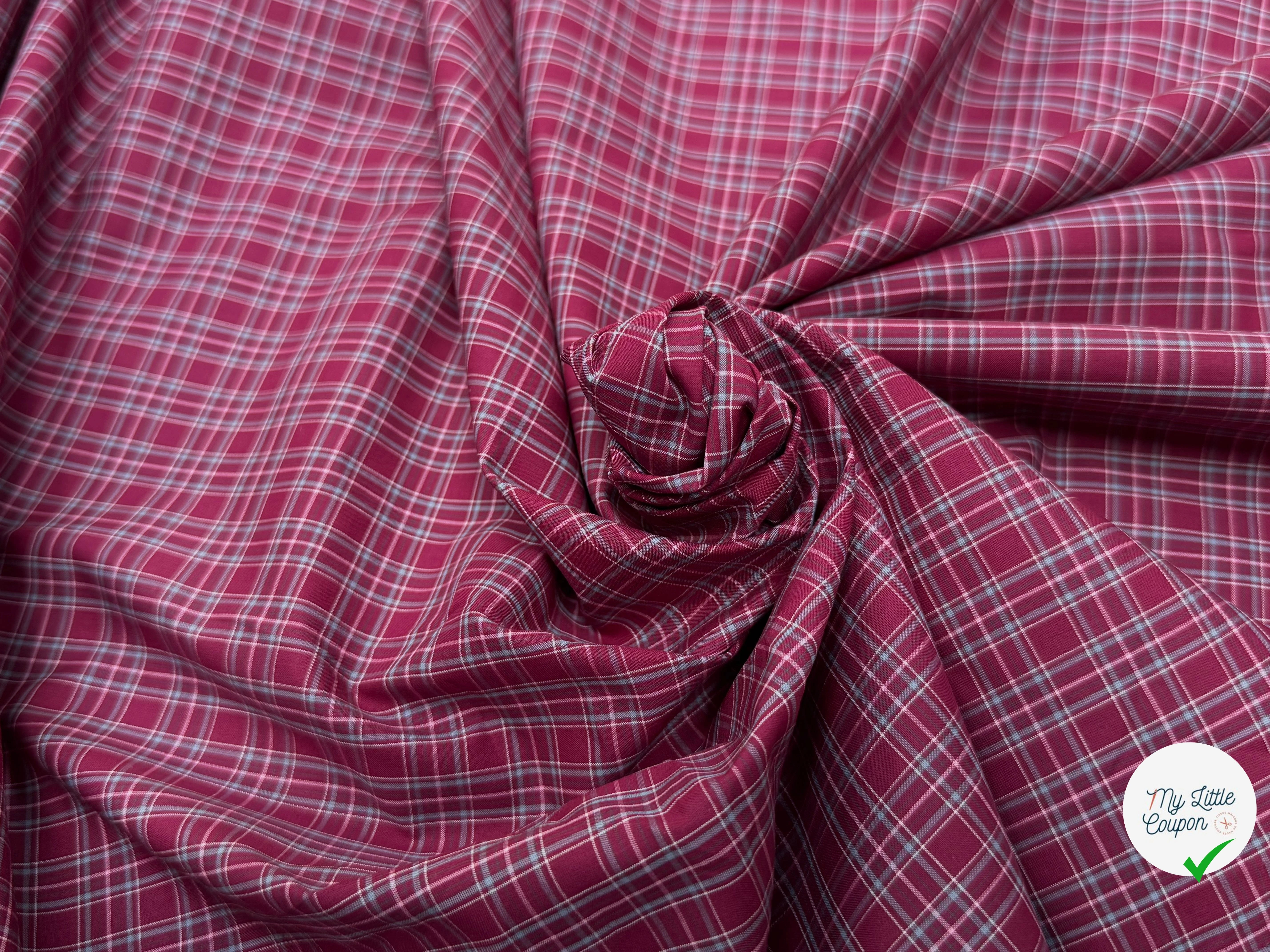 COTON CHEMISE À CARREAUX BORDEAUX - My Little Coupon
